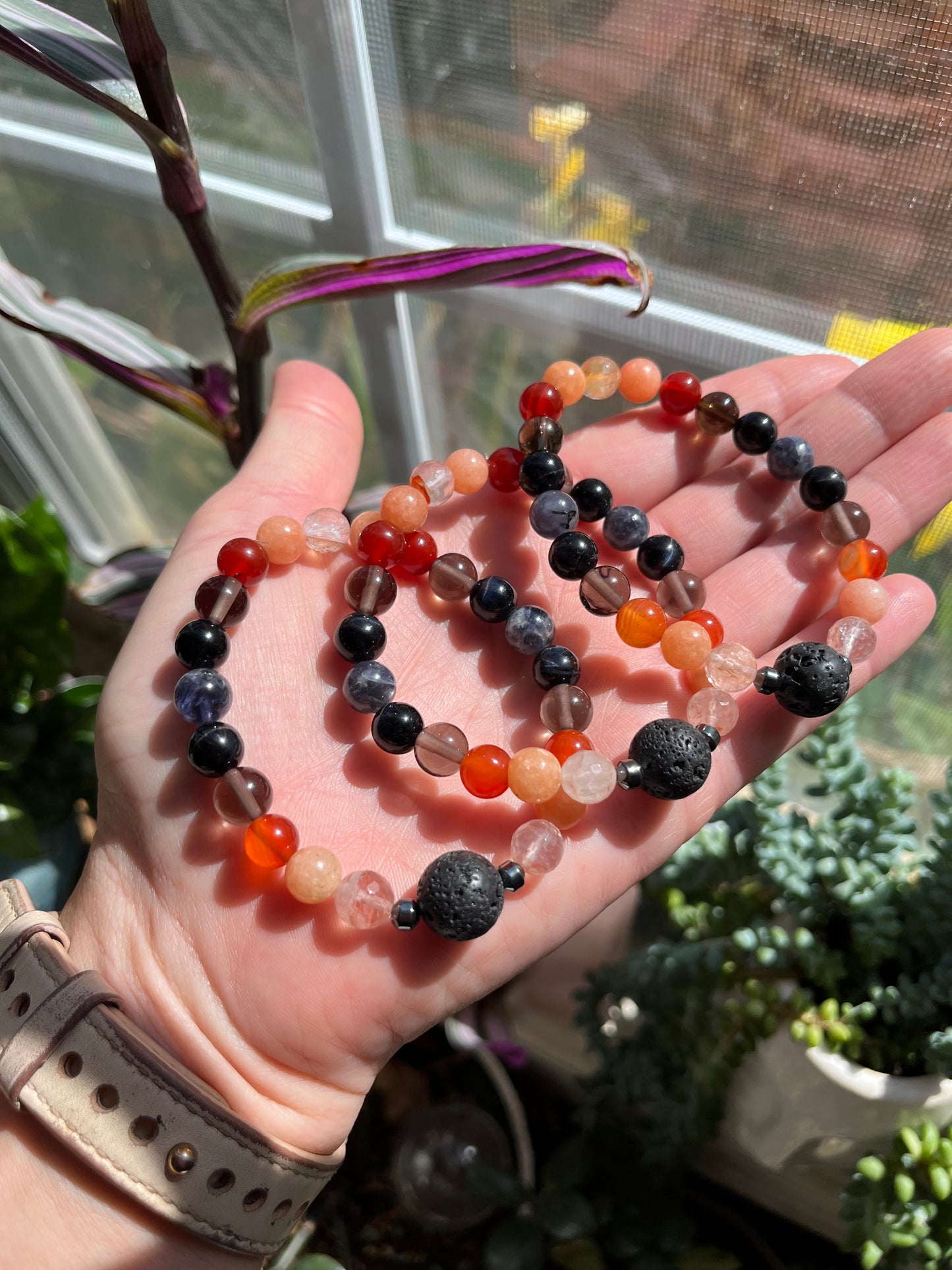 Lava stone mala bracelet
