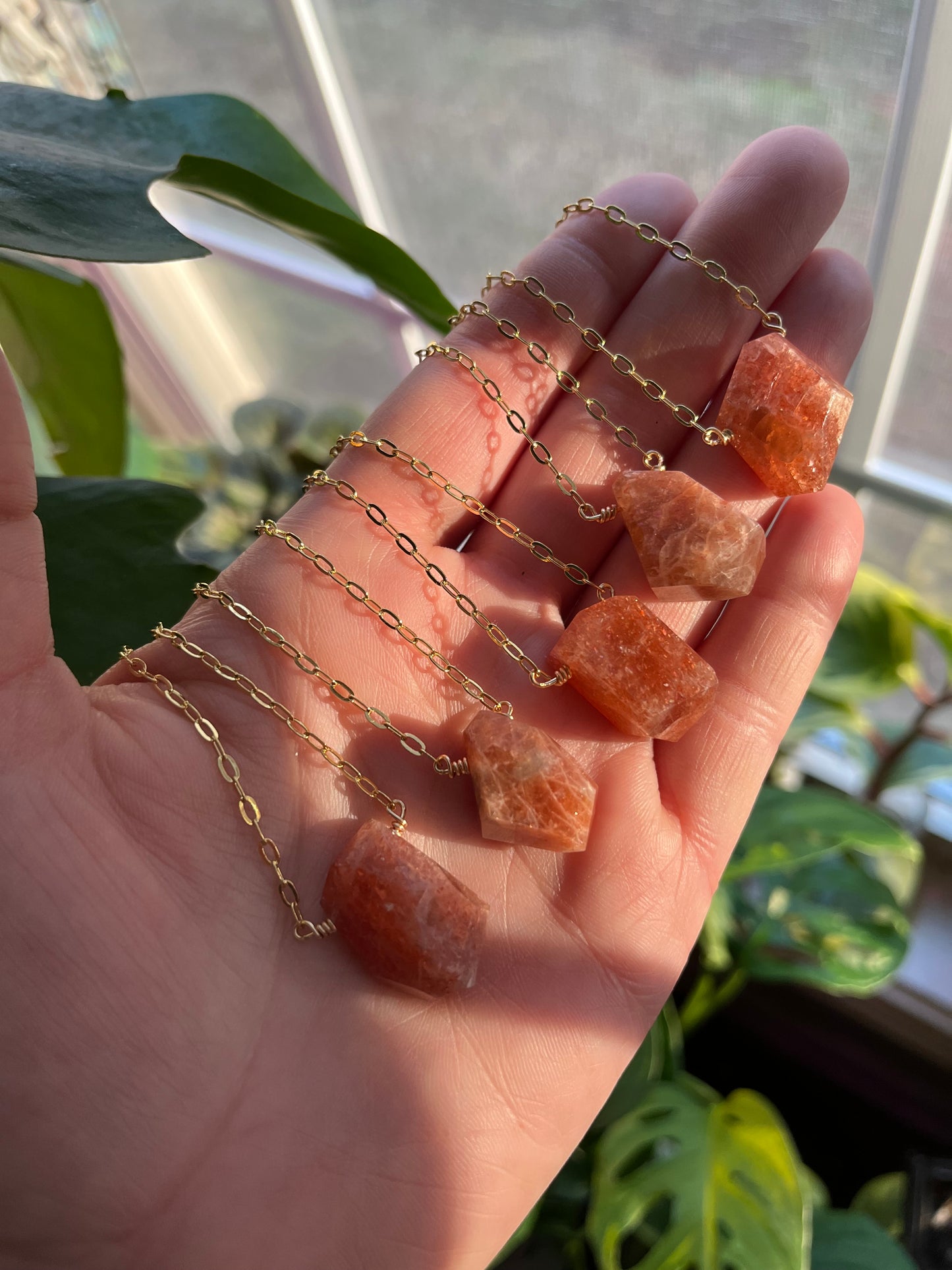 Confetti Sunstone necklace