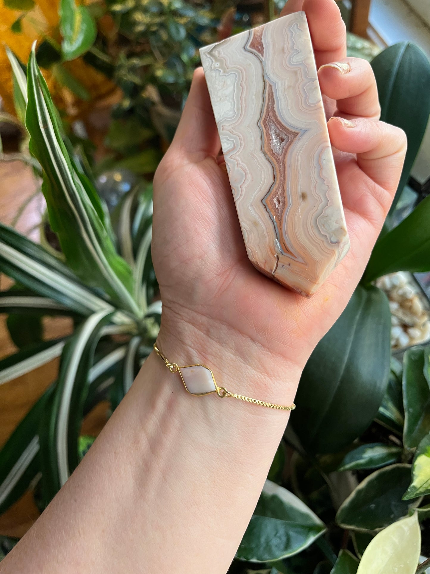 Adjustable Pink Opal bracelet