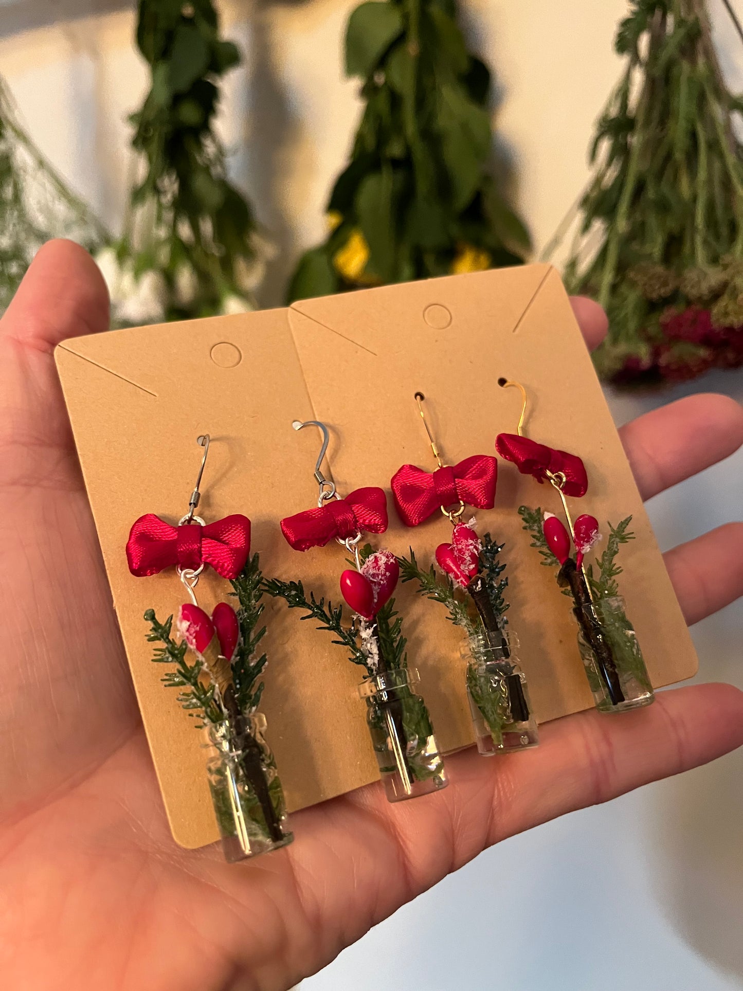Faux Holly earrings