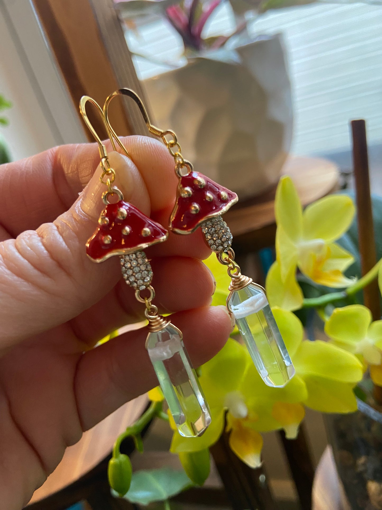 Amanita Quartz dangles
