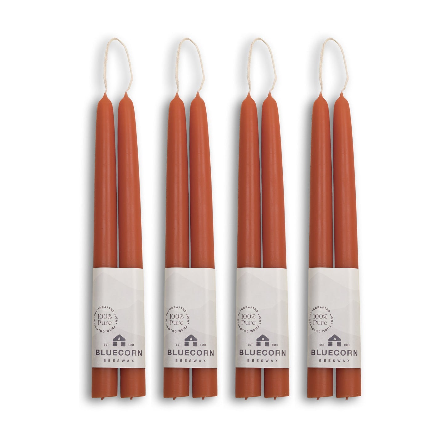 Hand-Dipped Beeswax Taper Candles - Bulk 4-Pair Bundle