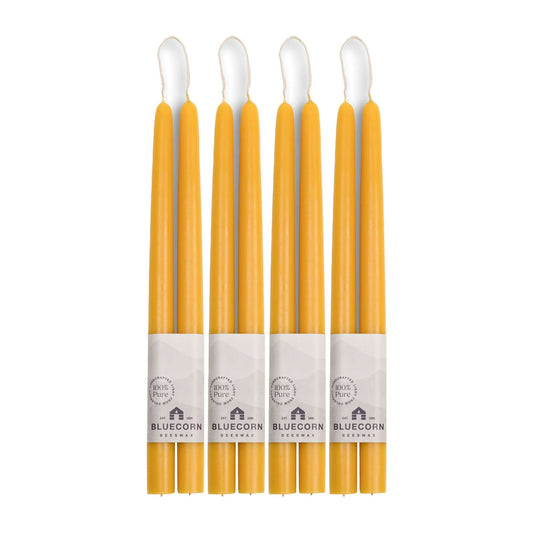Hand-Dipped Beeswax Taper Candles - Bulk 4-Pair Bundle