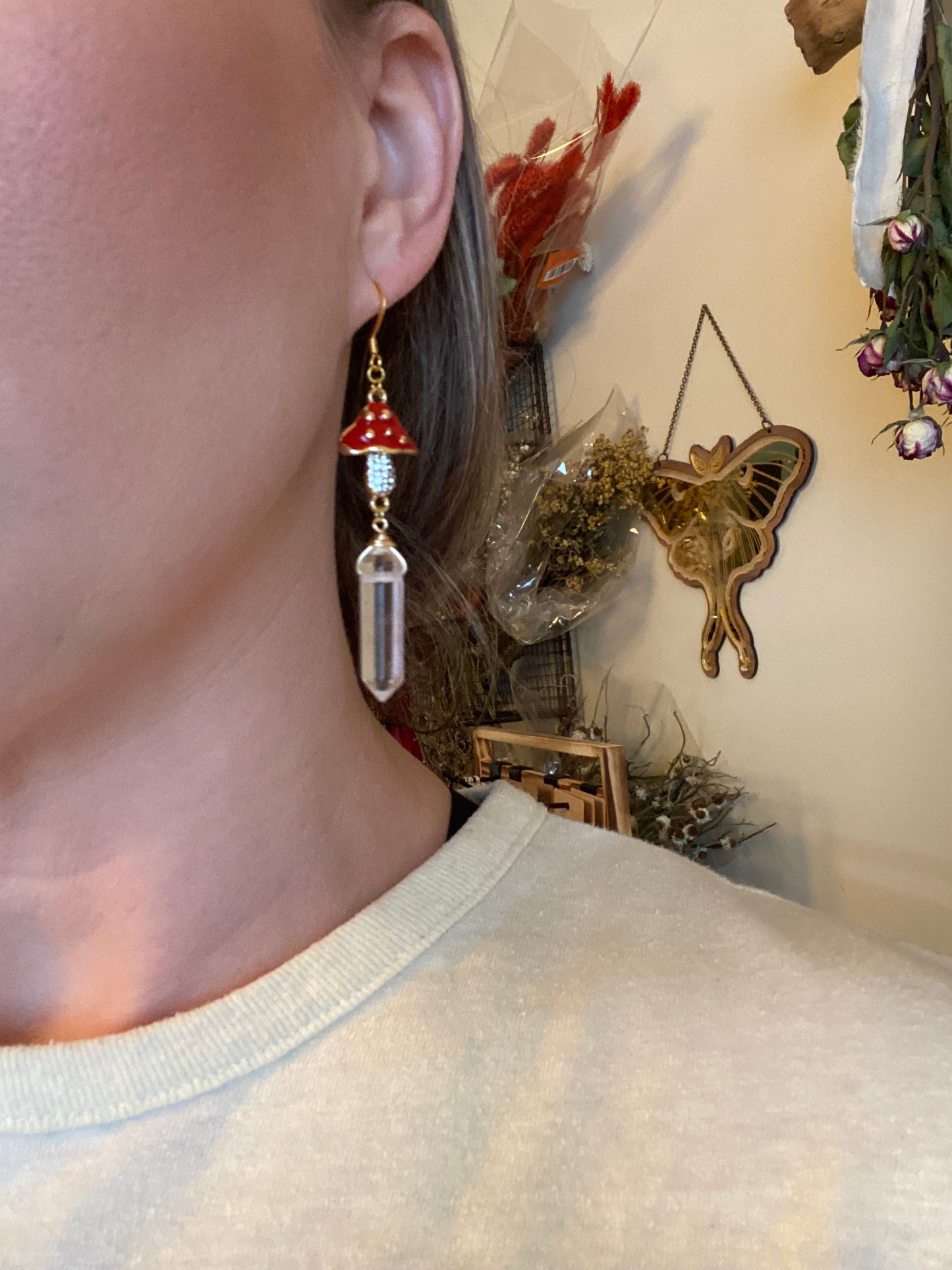 Amanita Quartz dangles