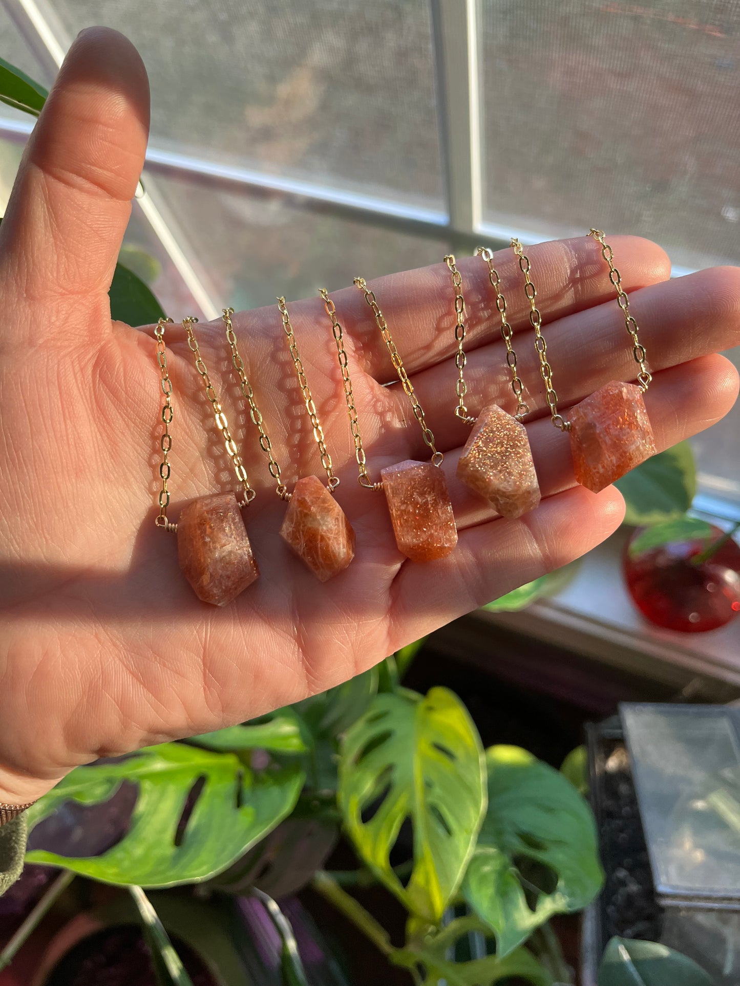 Confetti Sunstone necklace