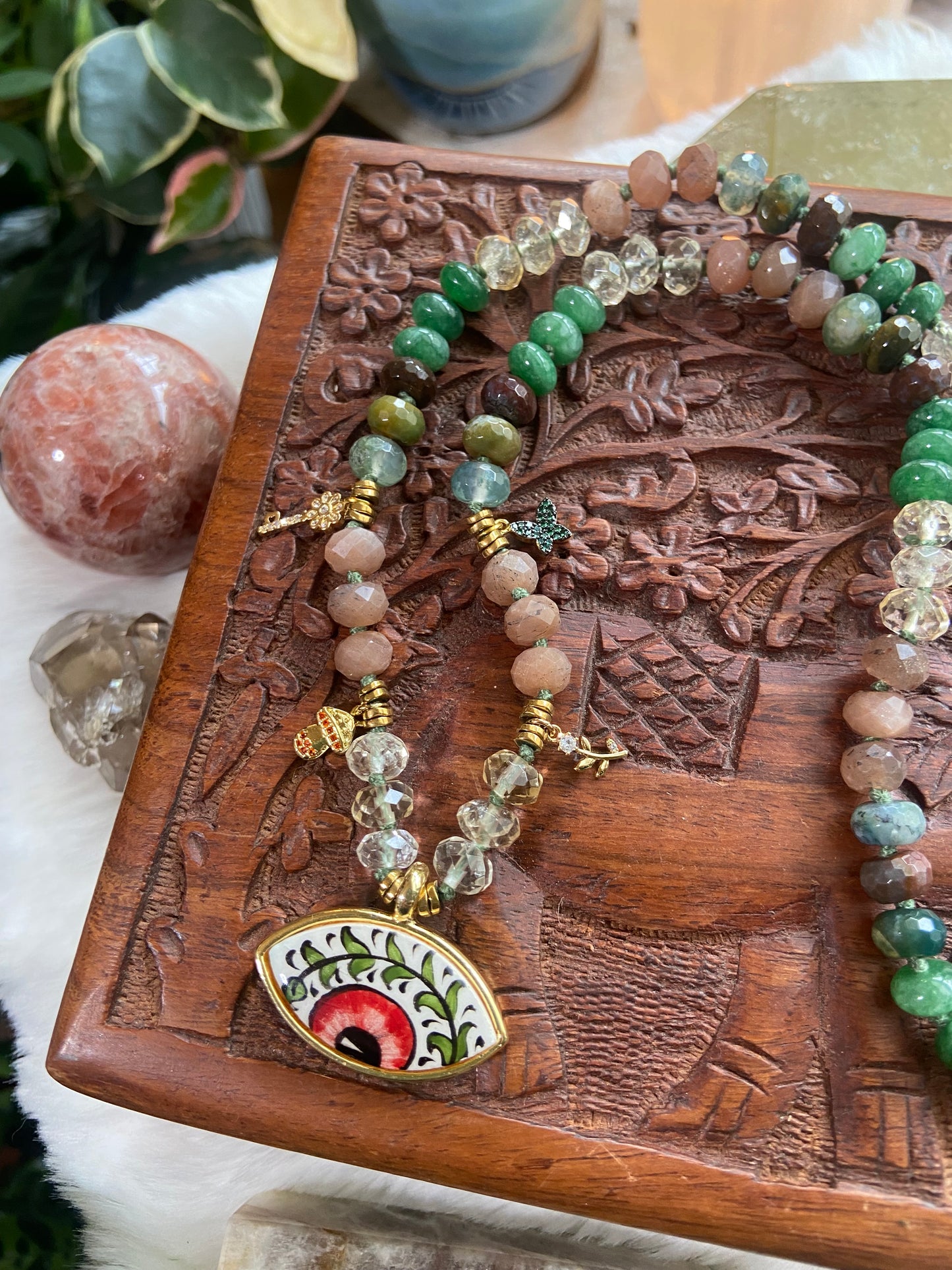Secret Garden Eye charm necklace