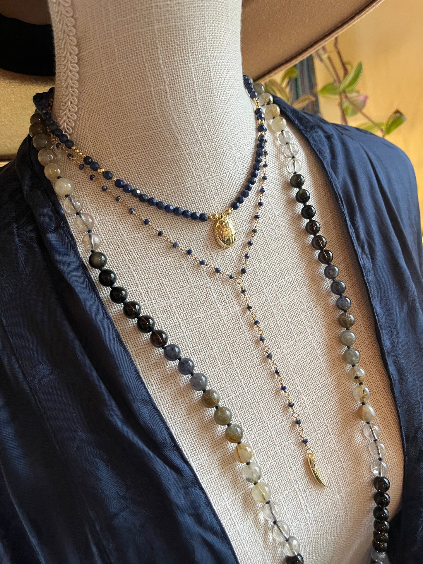 Luxe Lapis Lazuli Scarab necklace