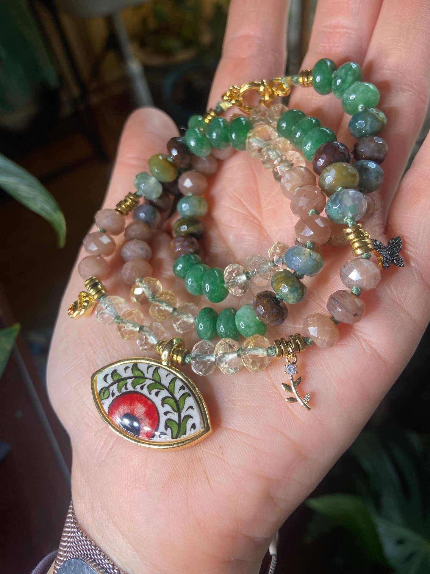 Secret Garden Eye charm necklace