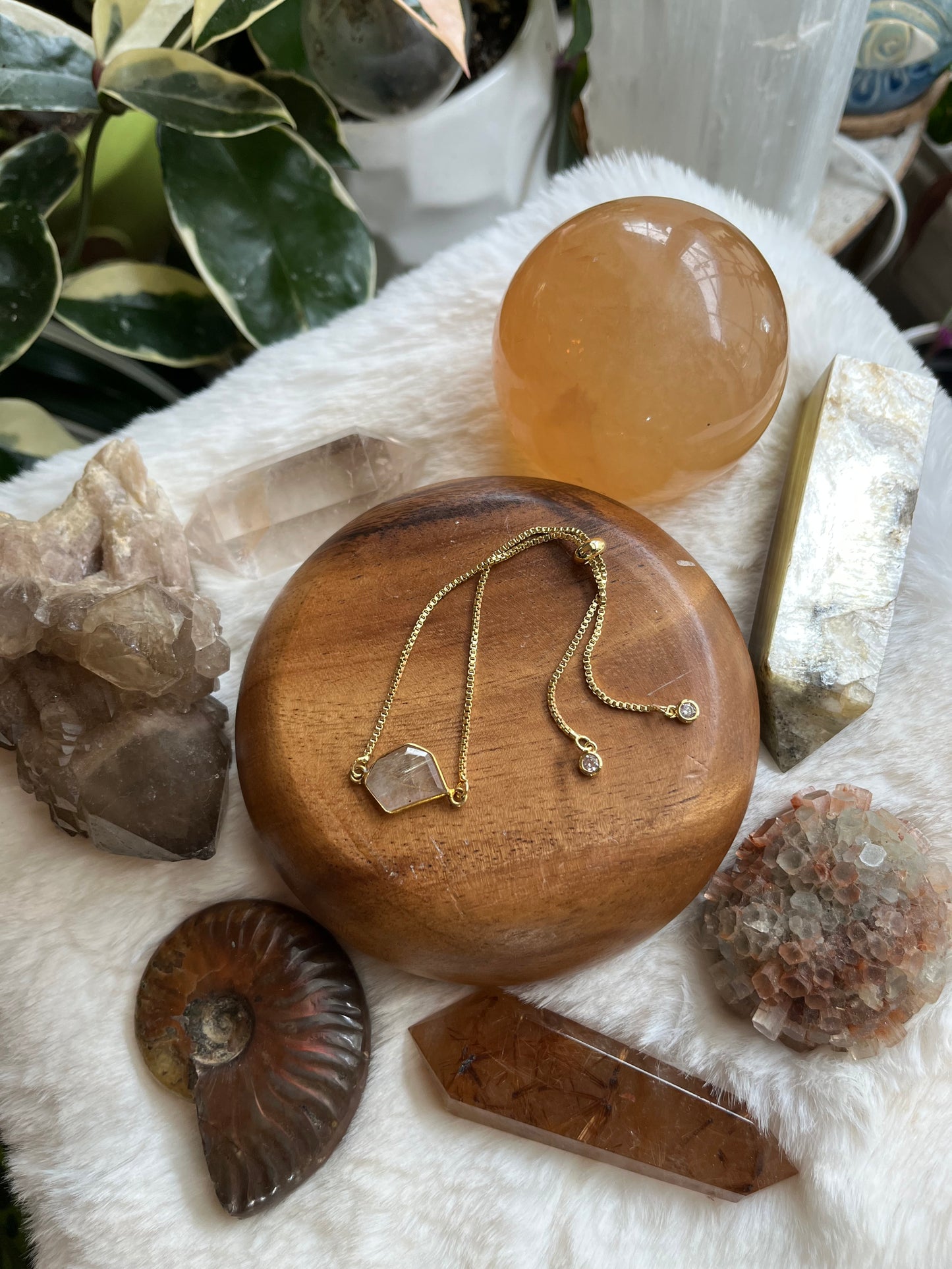 Gold Rutile Adjustable bracelet