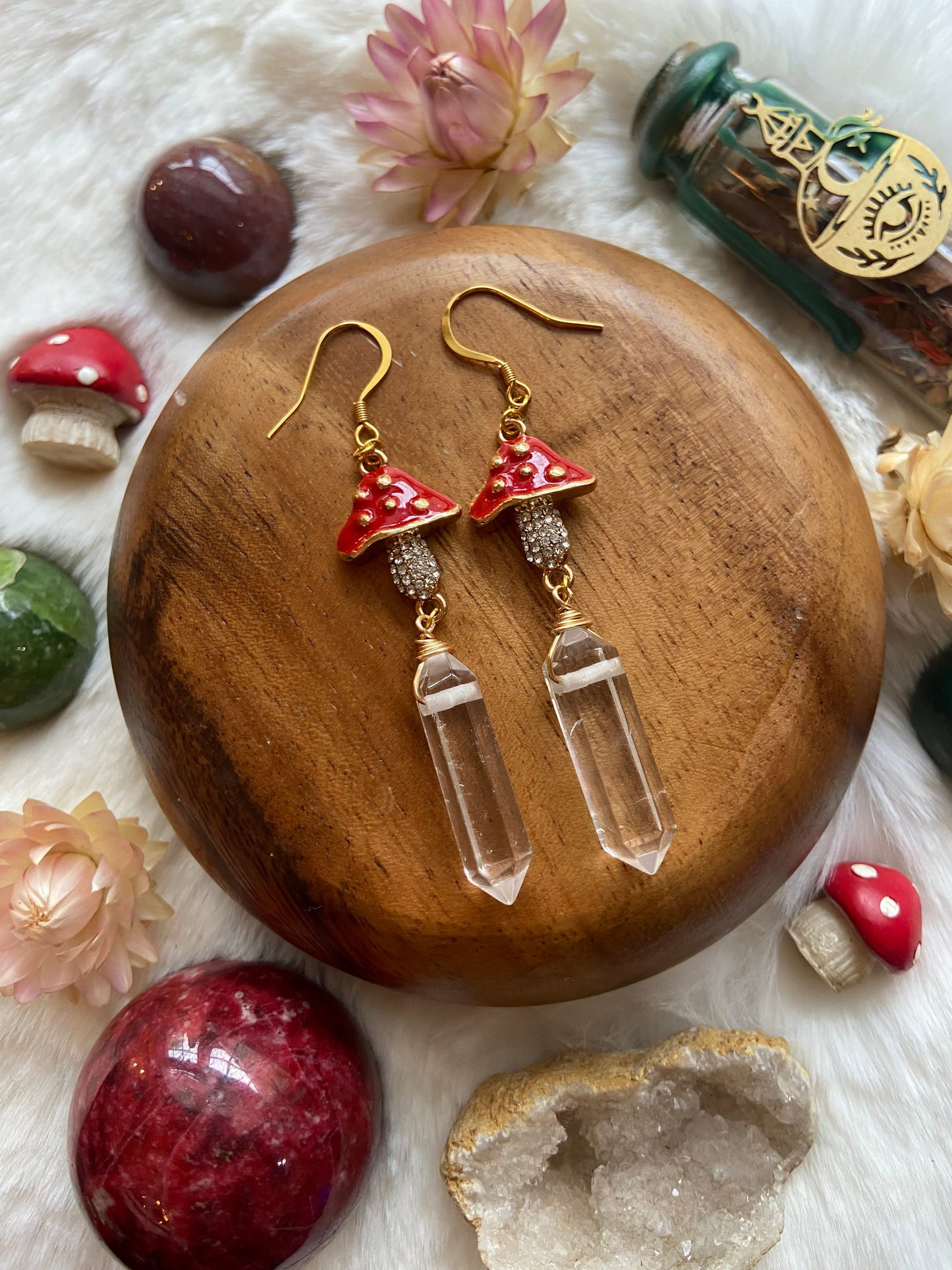 Amanita Quartz dangles