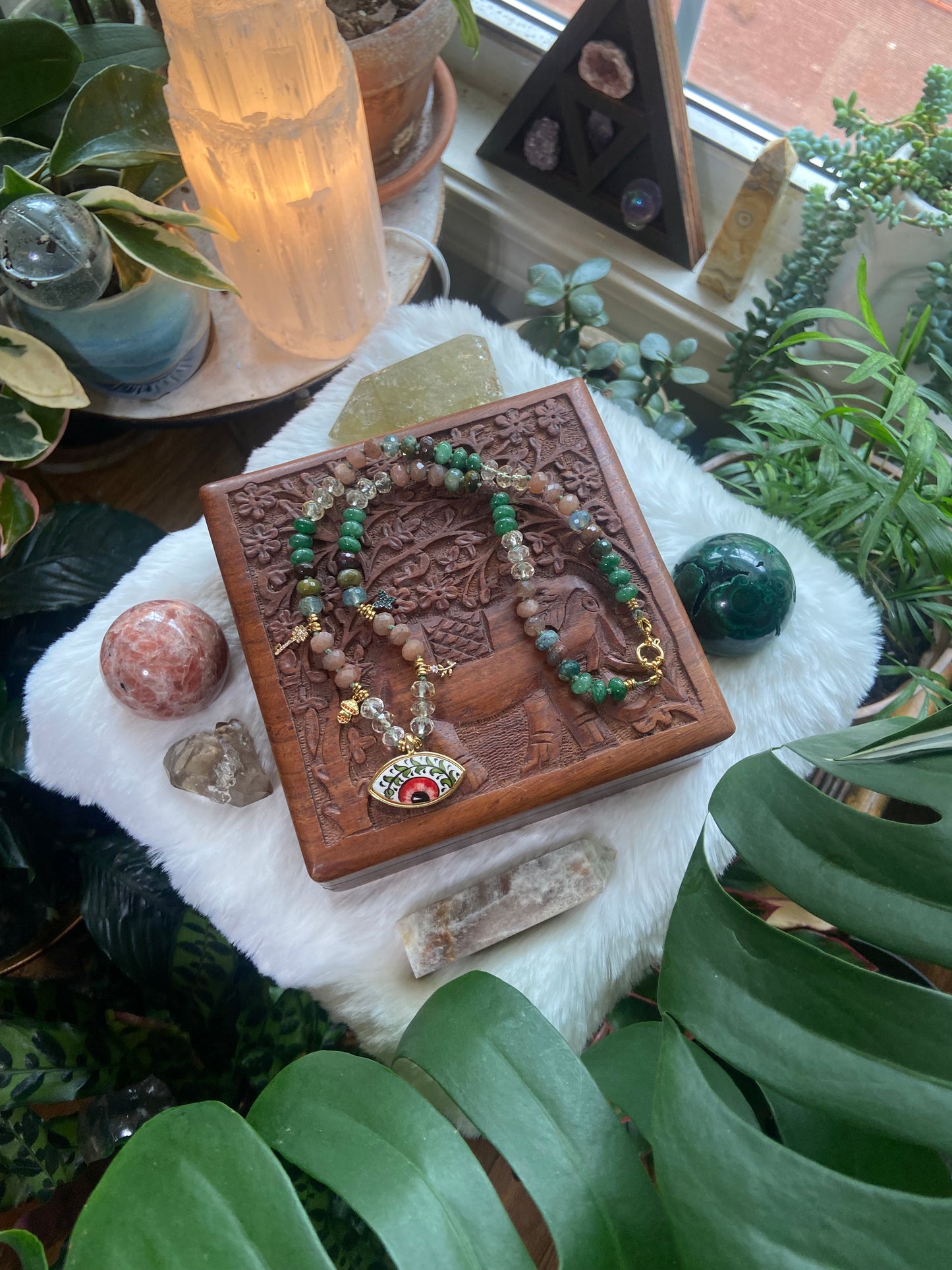 Secret Garden Eye charm necklace