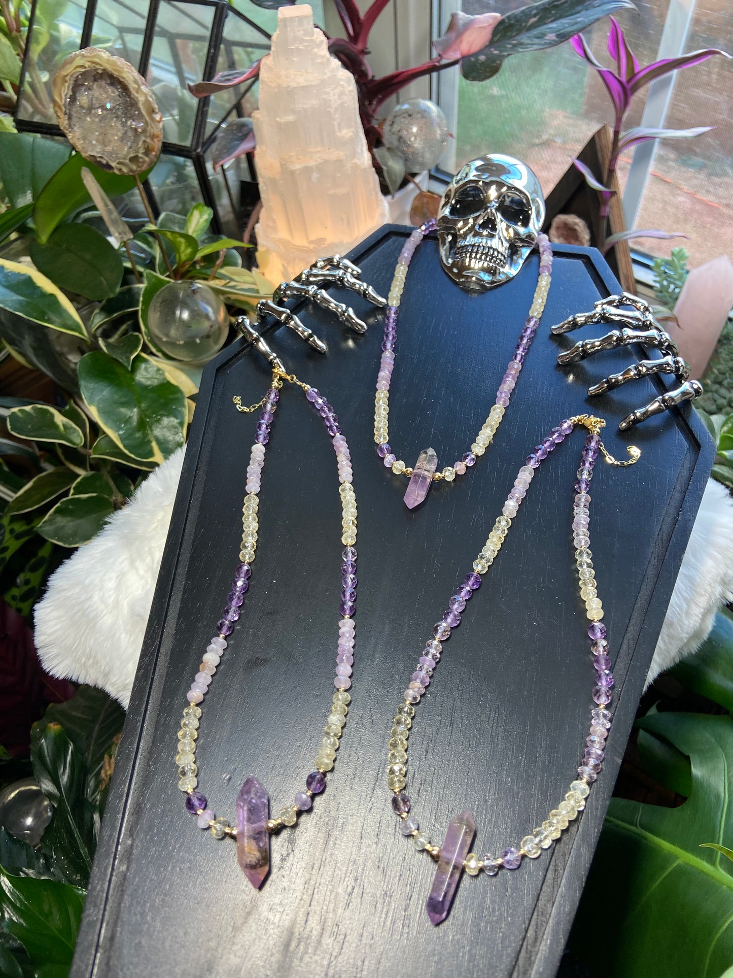 Ametrine beaded choker
