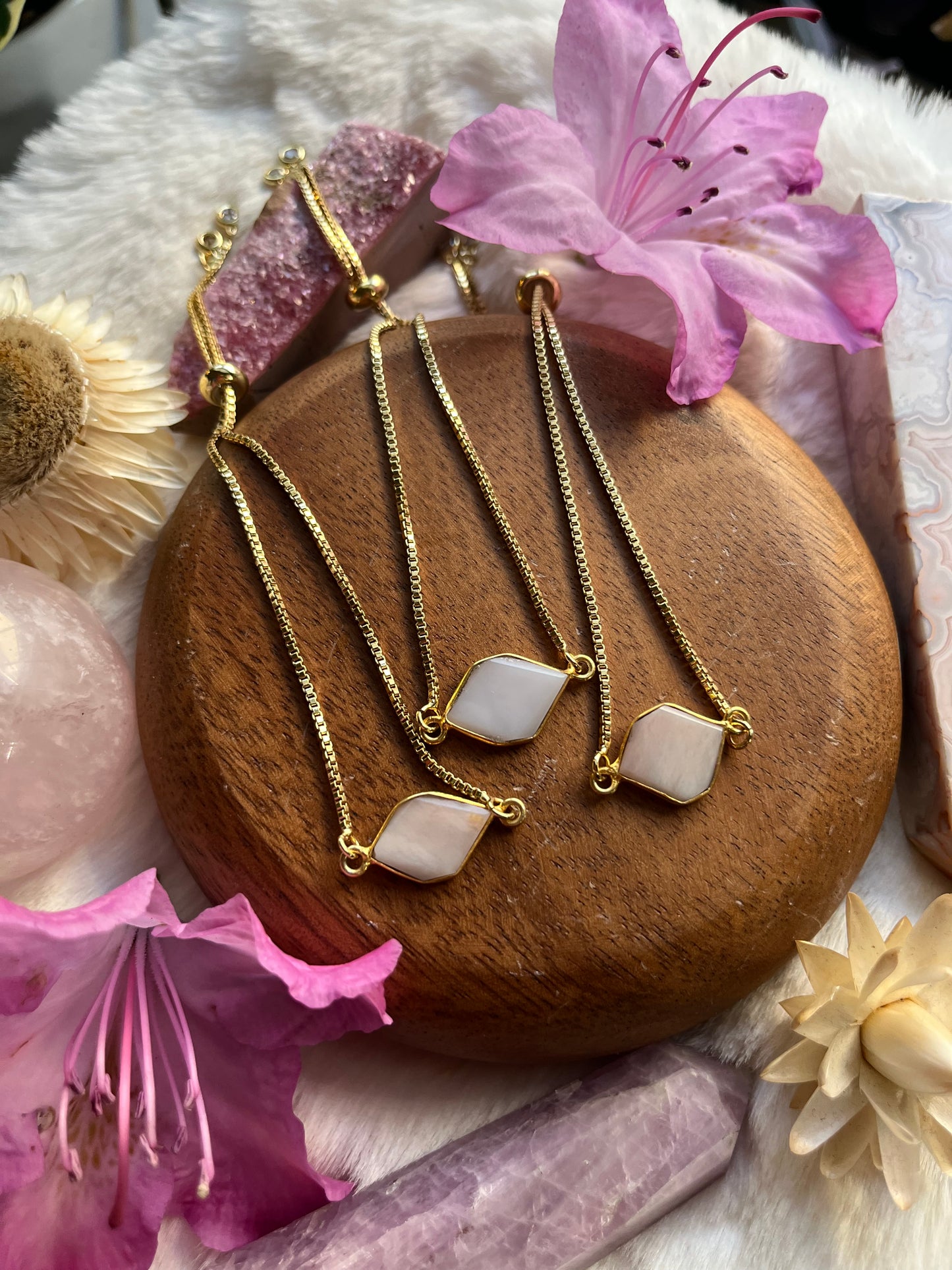 Adjustable Pink Opal bracelet