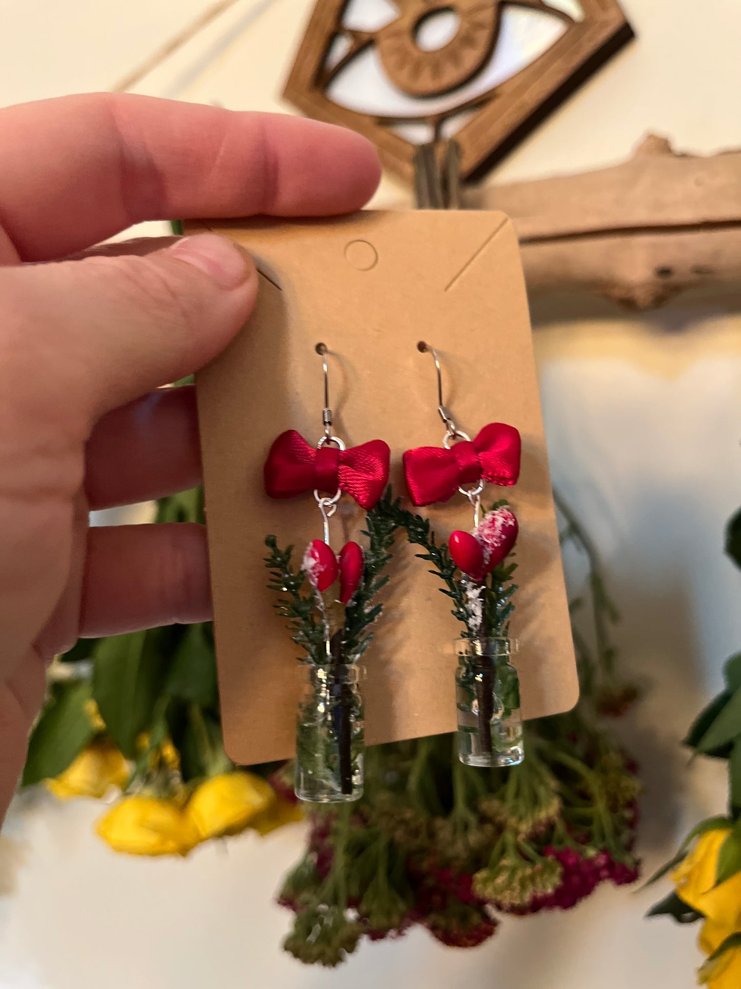 Faux Holly earrings