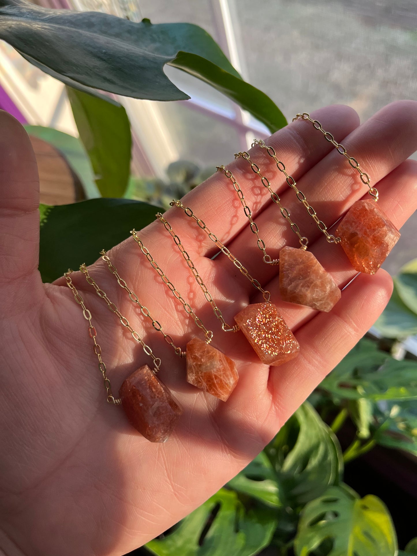 Confetti Sunstone necklace