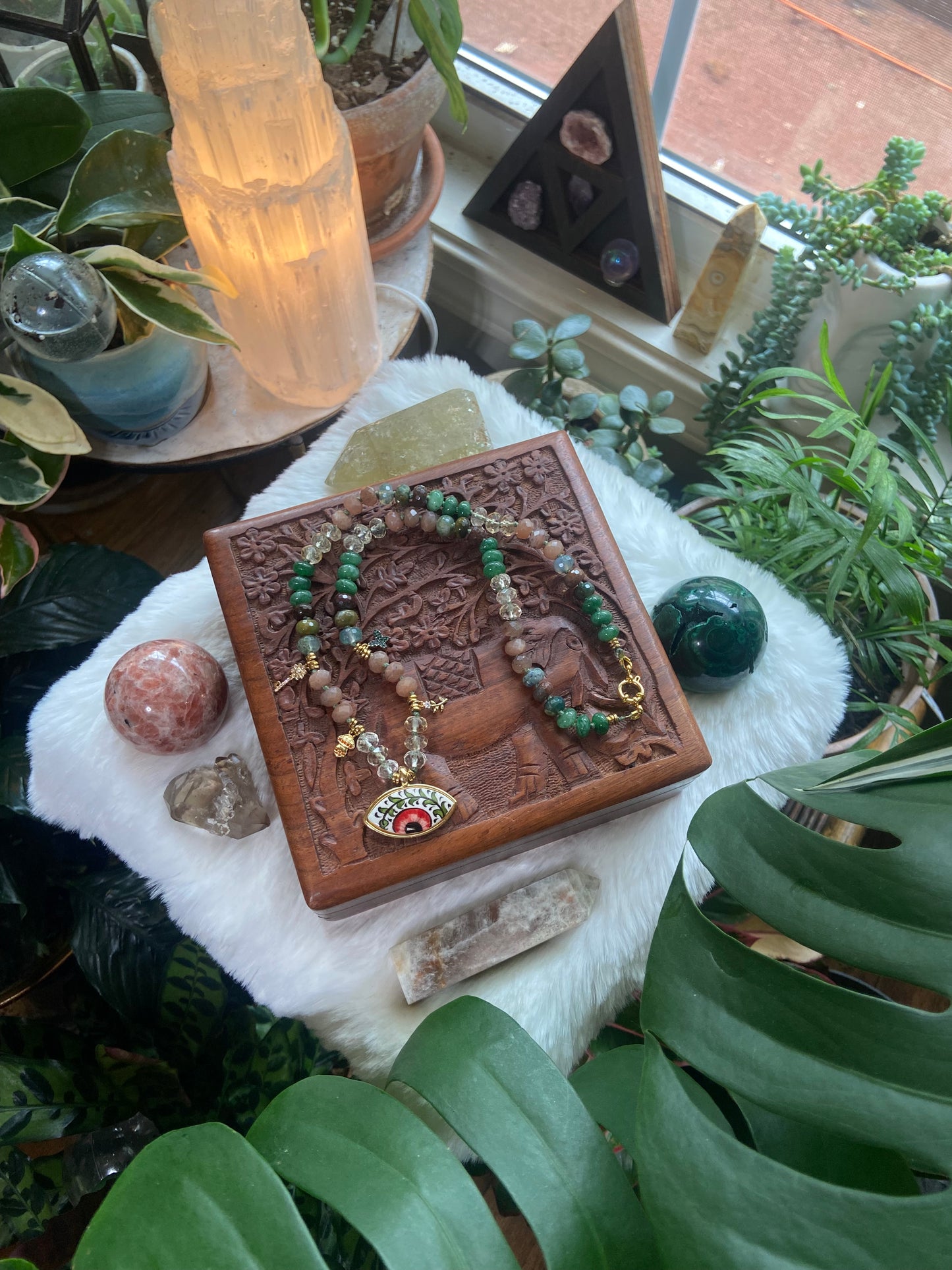 Secret Garden Eye charm necklace