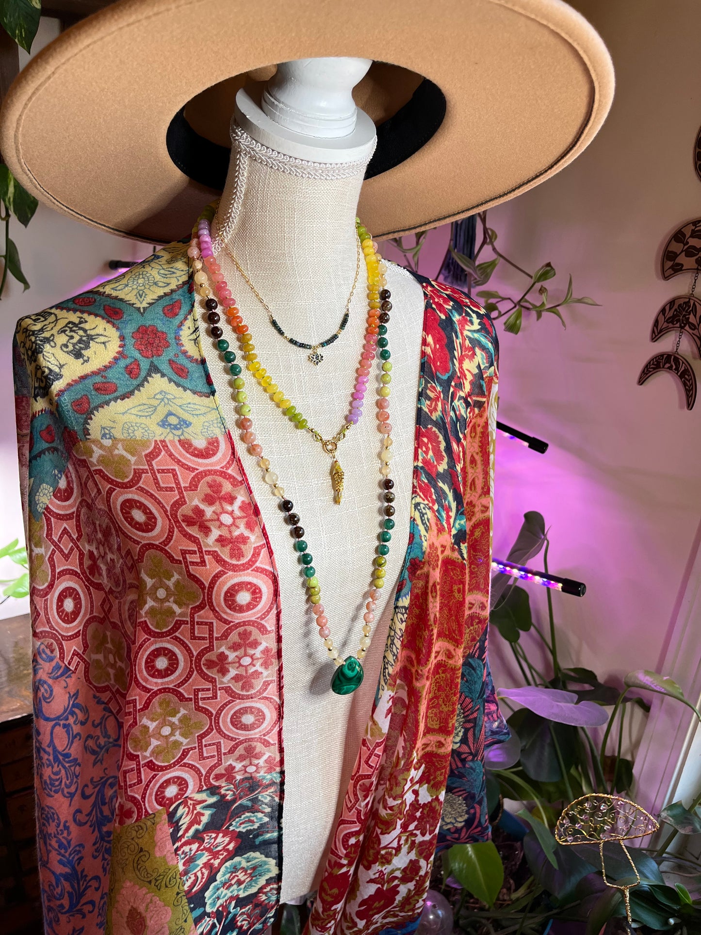 Black Opal Lotus Necklace