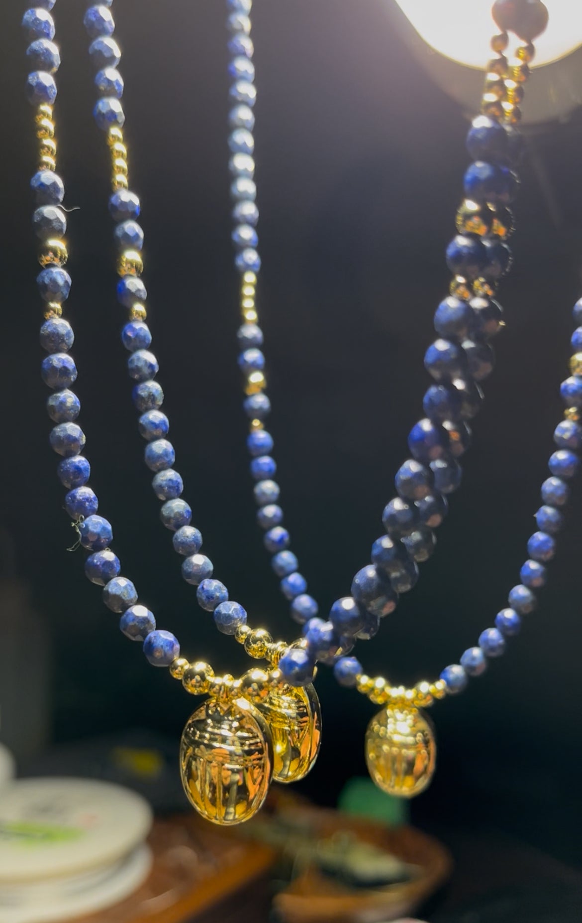 Luxe Lapis Lazuli Scarab necklace