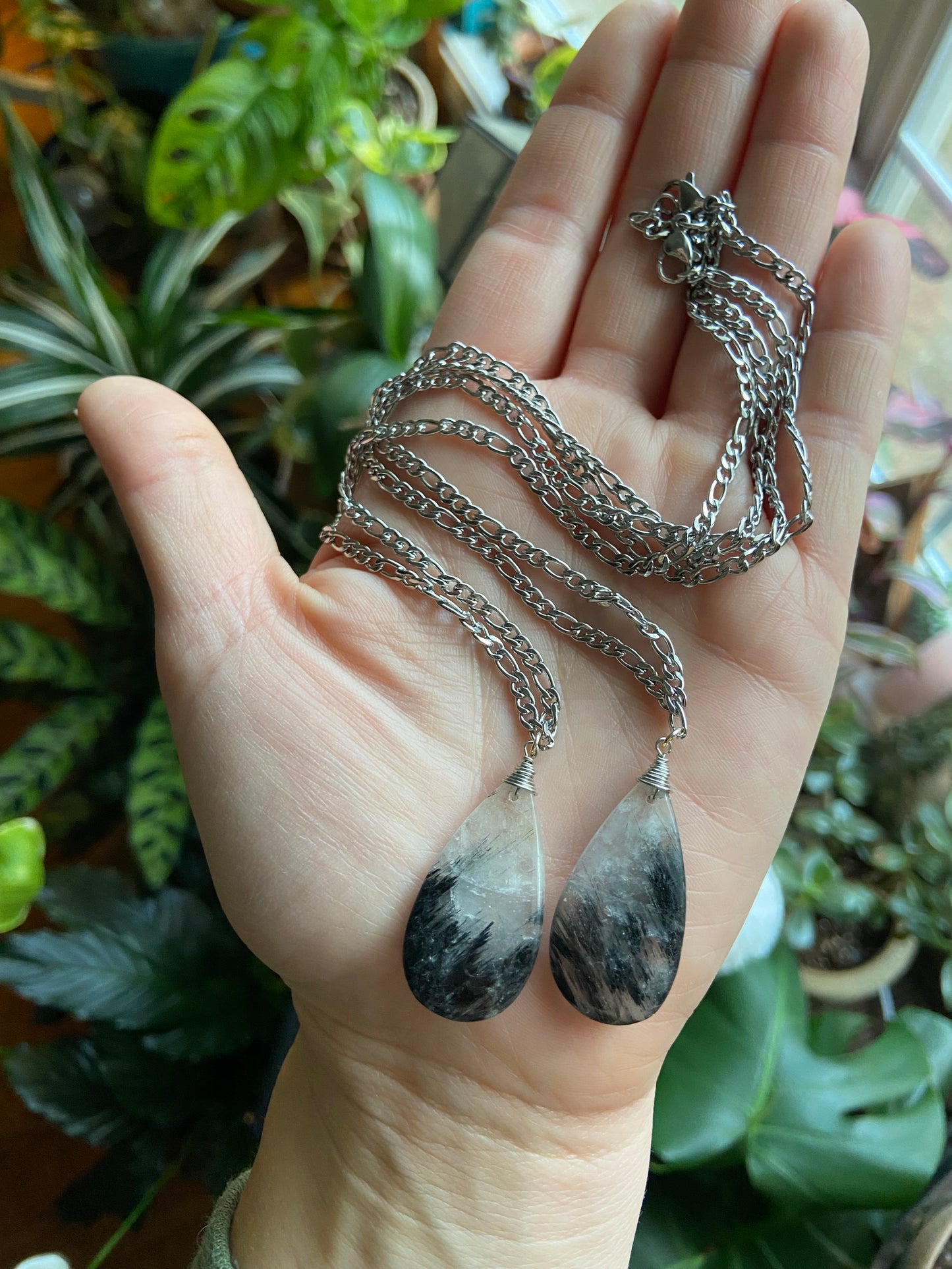 Tourmalinated Quartz necklace