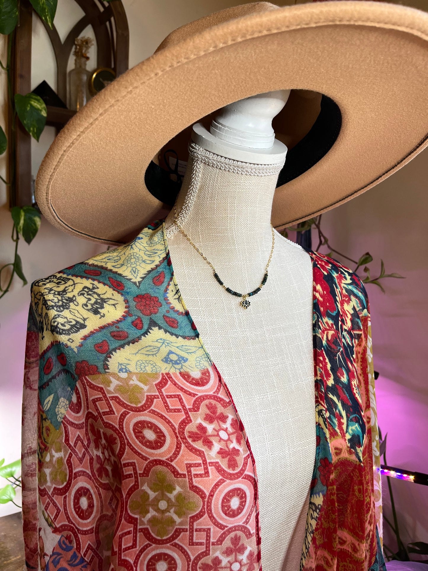 Black Opal Lotus Necklace