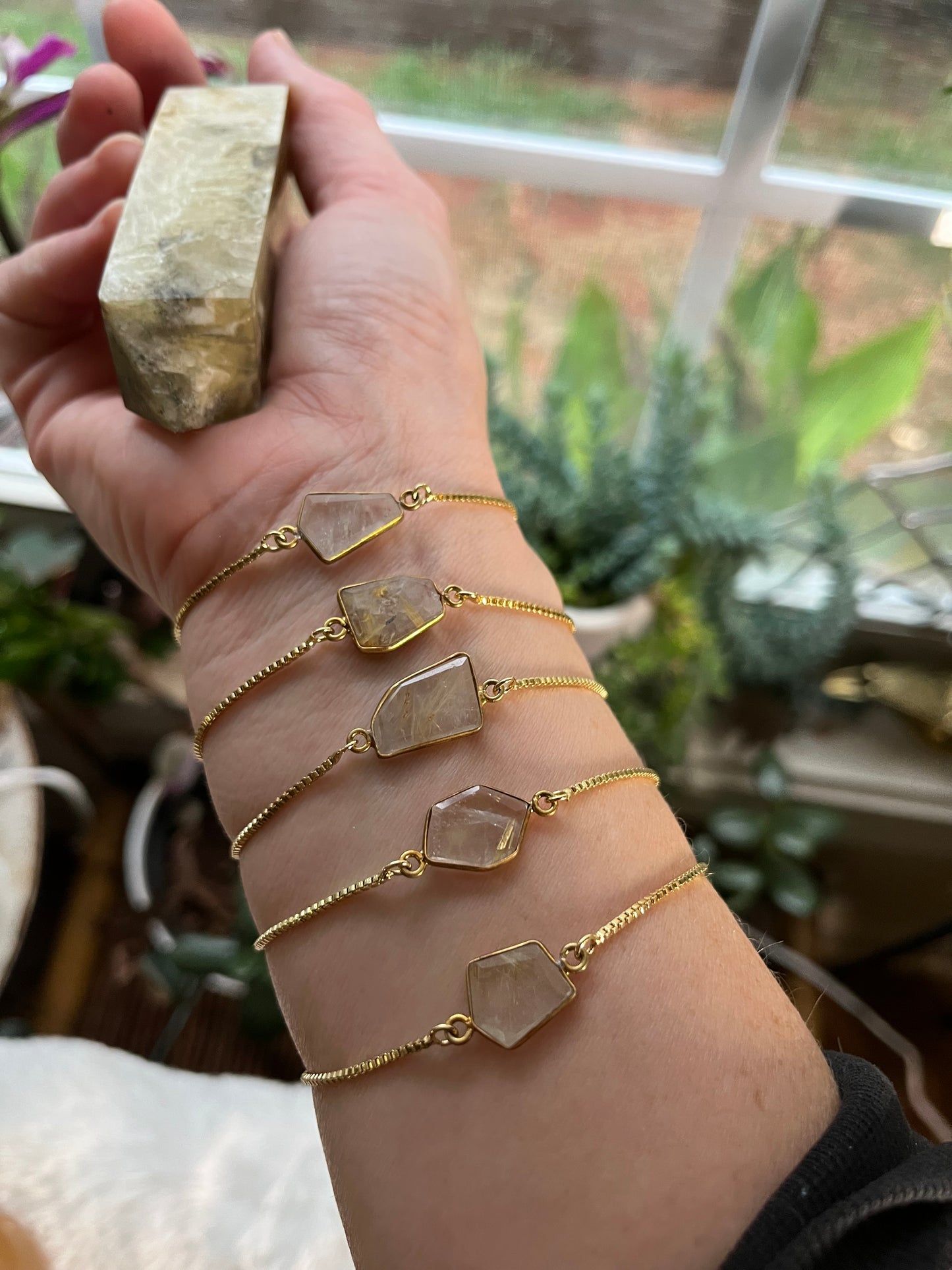 Gold Rutile Adjustable bracelet