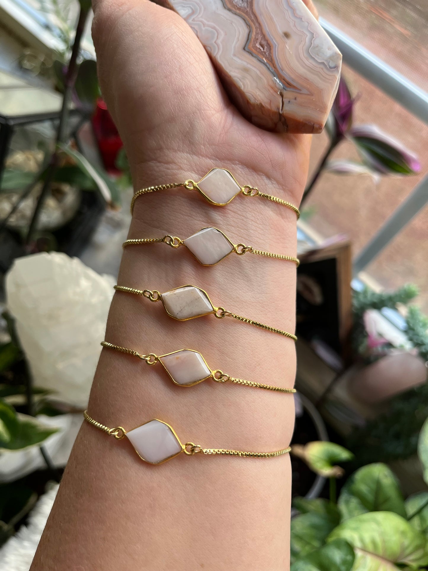 Adjustable Pink Opal bracelet