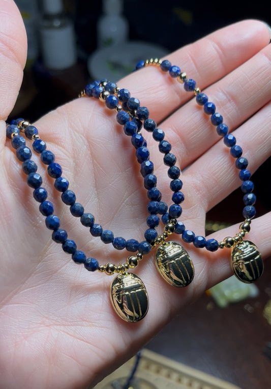 Luxe Lapis Lazuli Scarab necklace