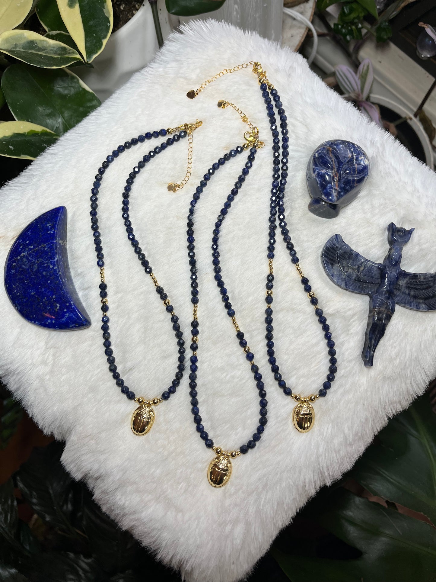 Luxe Lapis Lazuli Scarab necklace