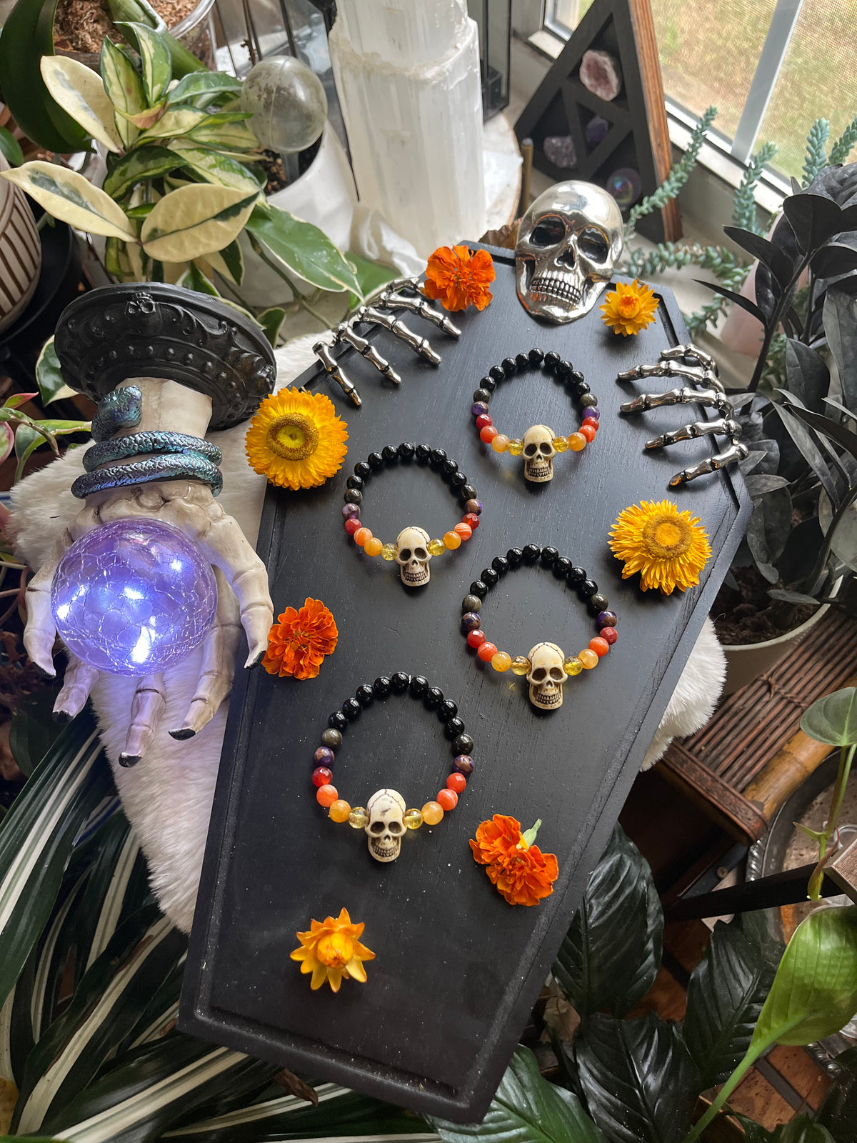 Skull mala bracelet