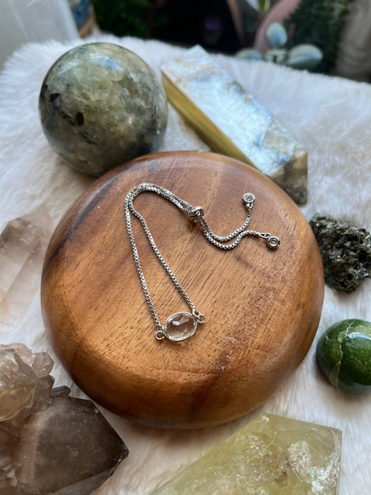 Prasiolite (Green Amethyst) adjustable bracelet