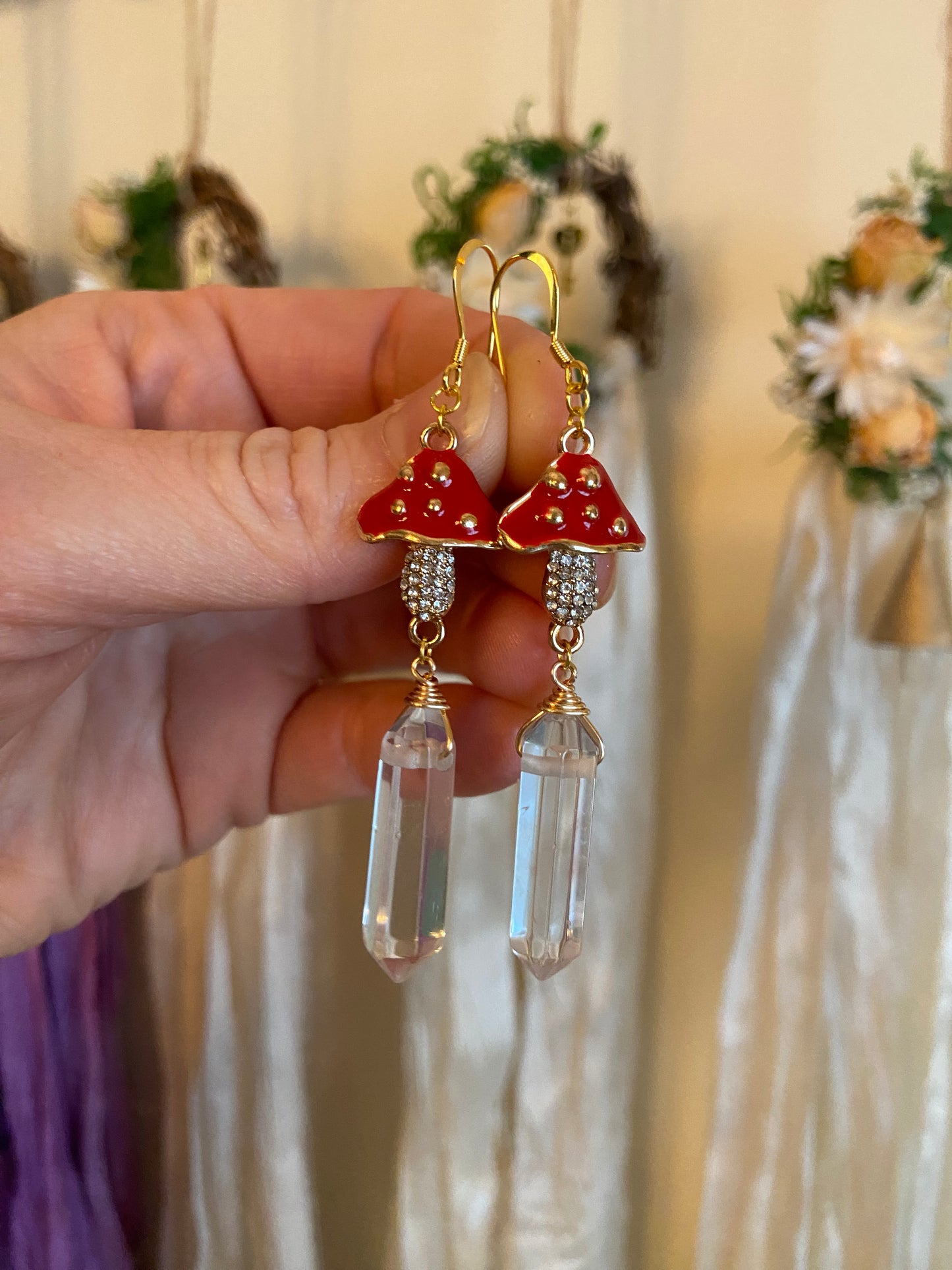 Amanita Quartz dangles