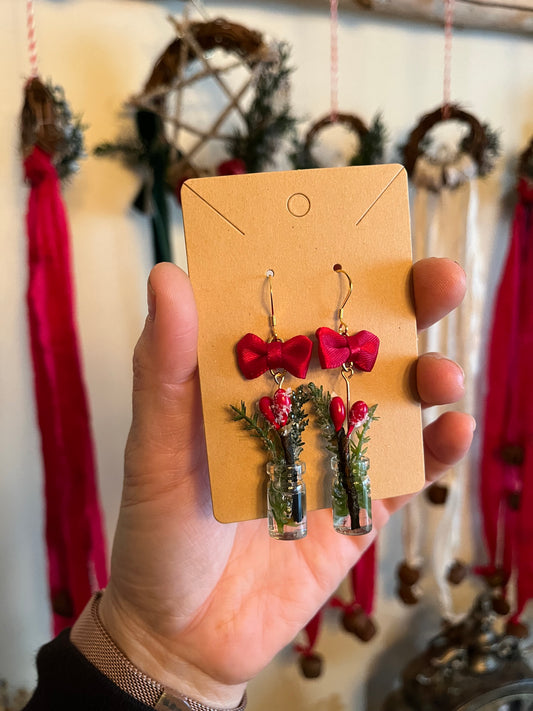 Faux Holly earrings