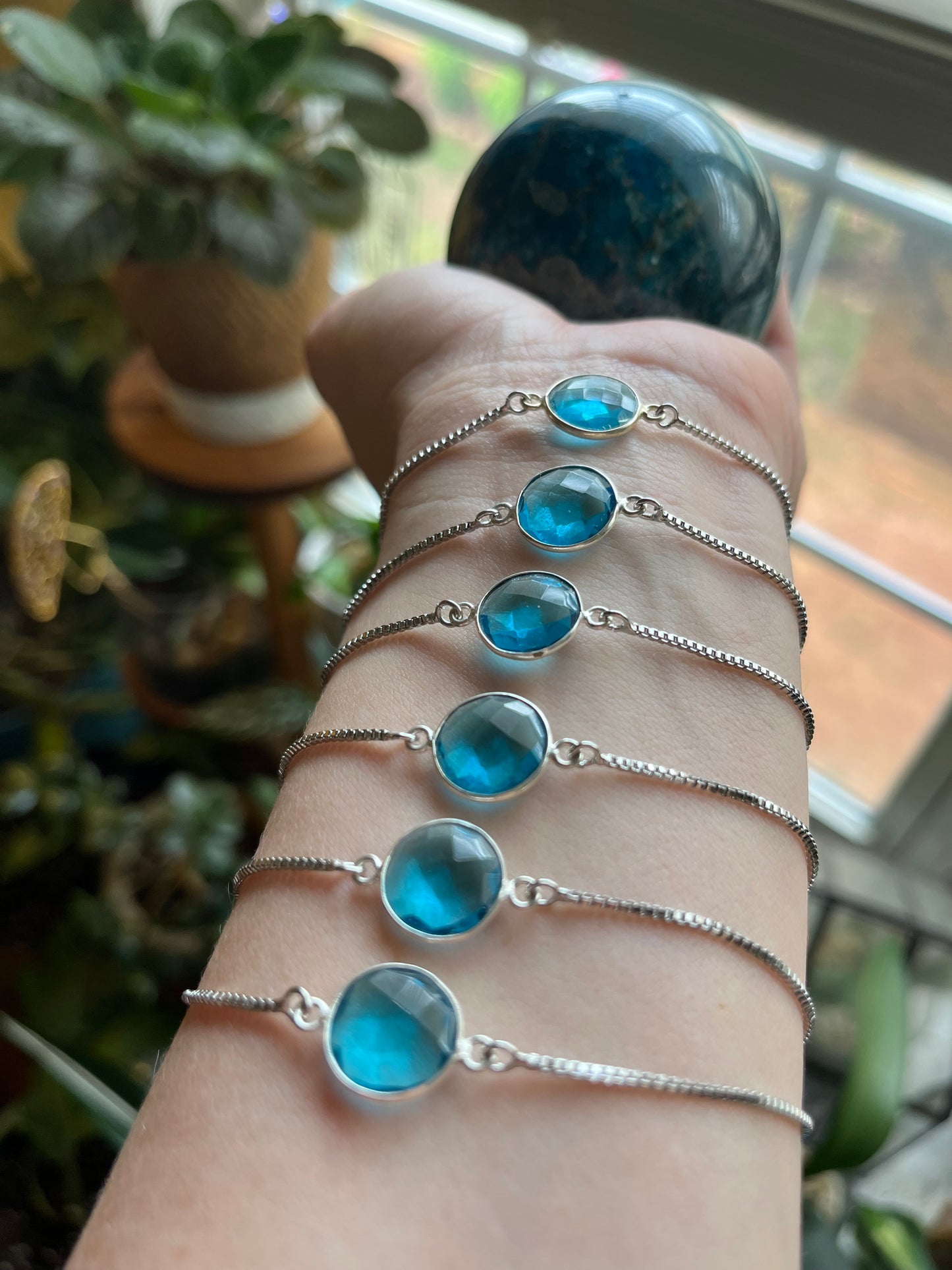 Blue Topaz adjustable bracelet