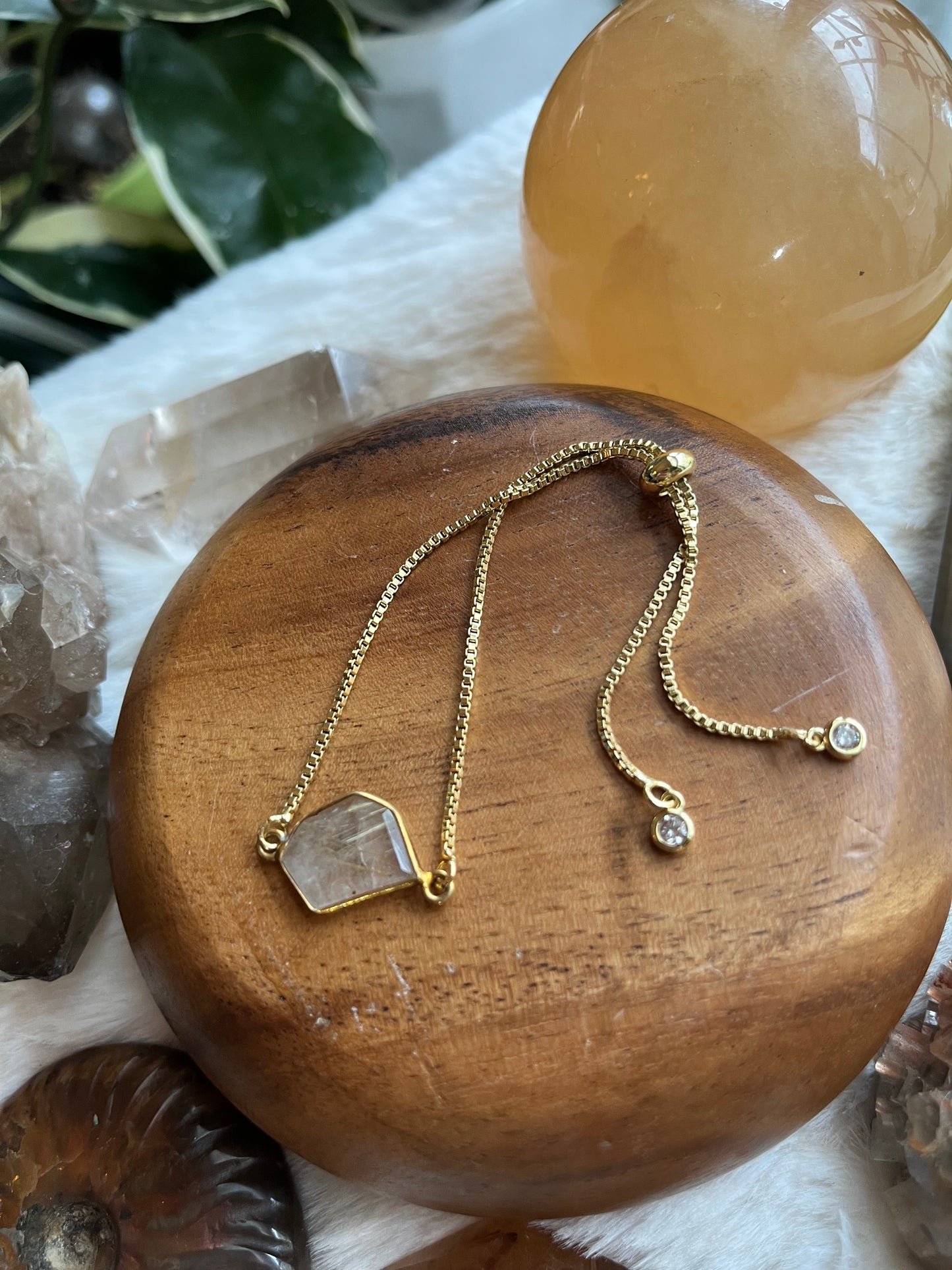 Gold Rutile Adjustable bracelet
