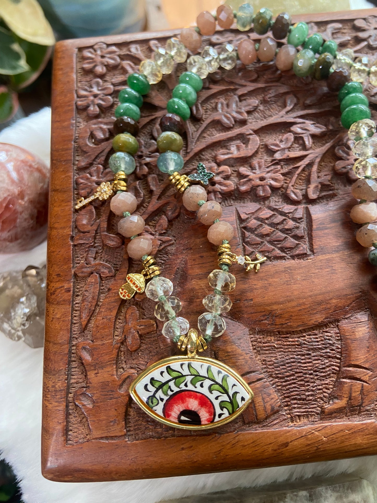 Secret Garden Eye charm necklace