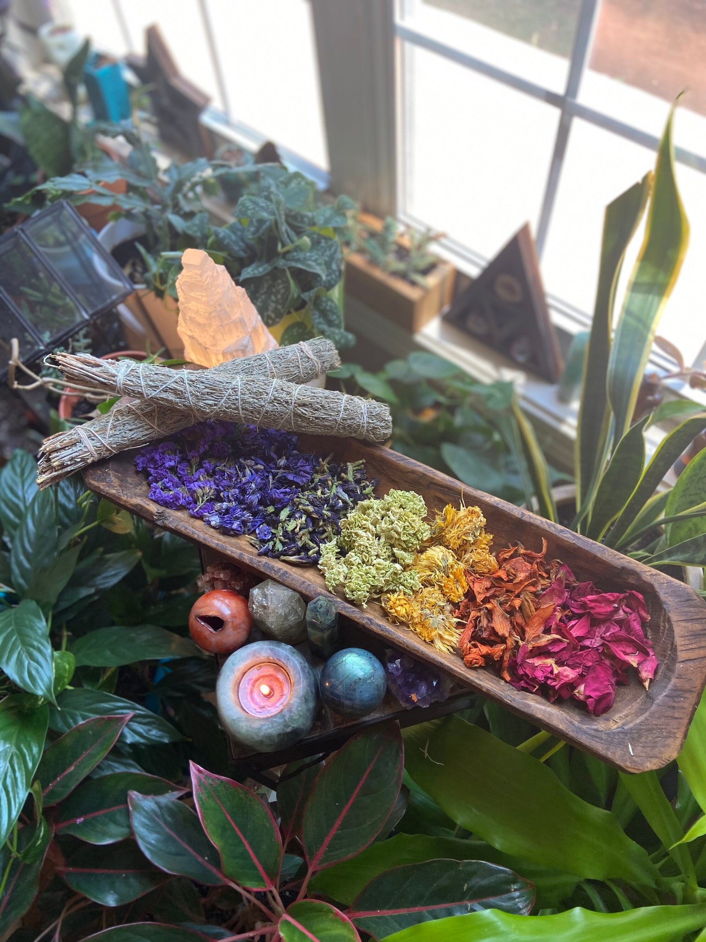 Rainbow bundle, chakra sage, rainbow sage, crystal sage wand, meditation altar, handmade sage bundle, meditation, large sage wand