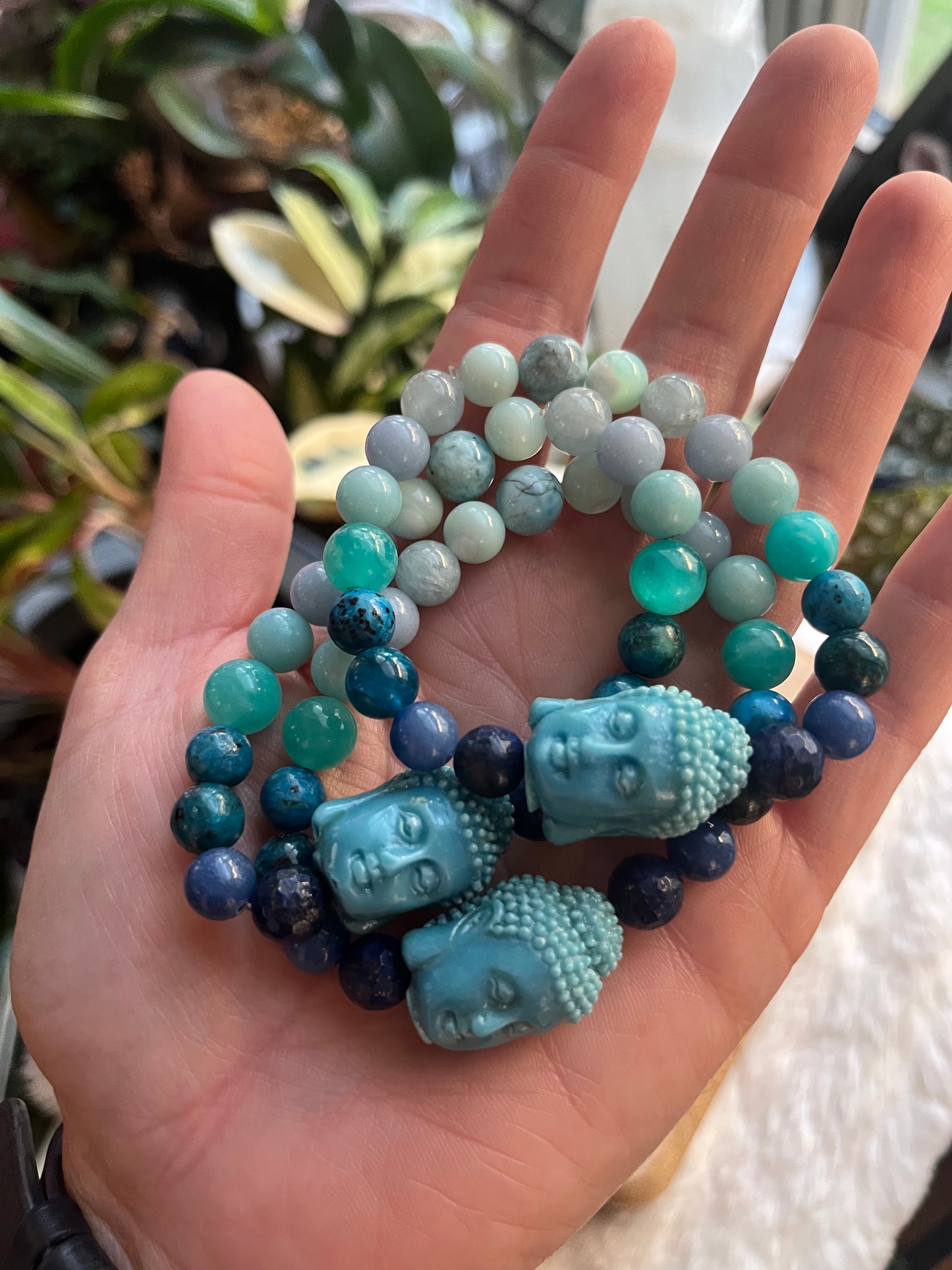 Blue Ombre’ Buddha bracelet