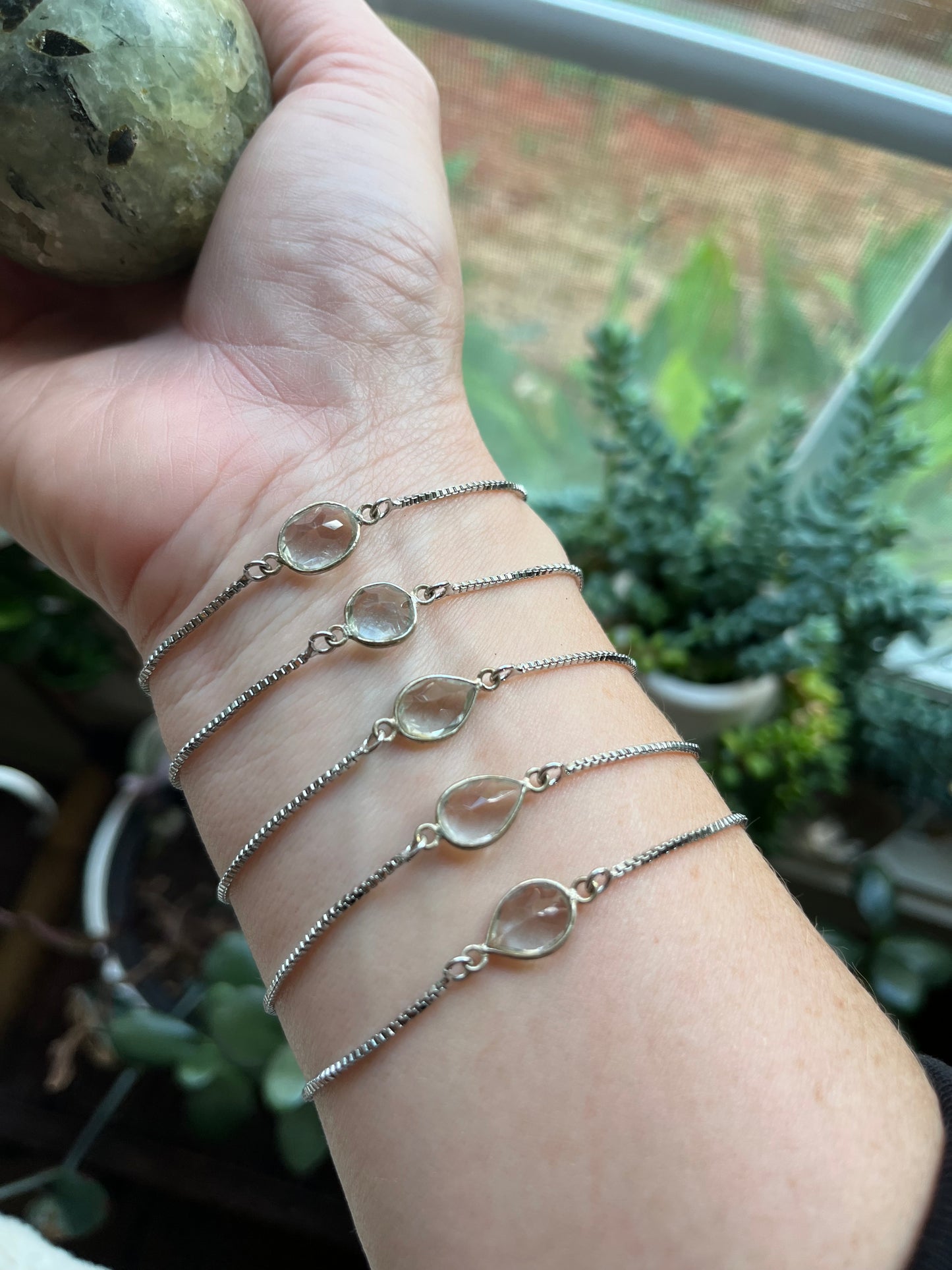 Prasiolite (Green Amethyst) adjustable bracelet