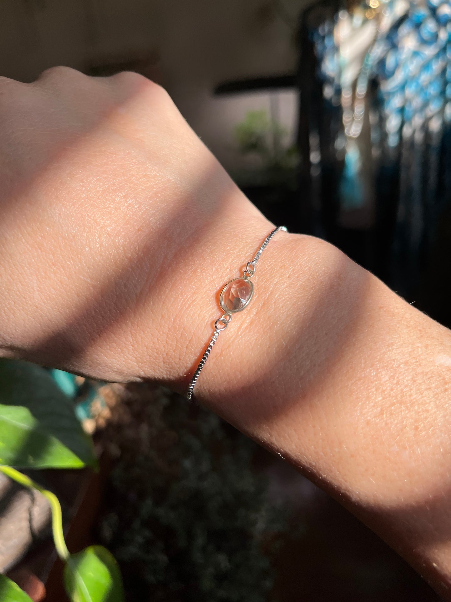 Prasiolite (Green Amethyst) adjustable bracelet
