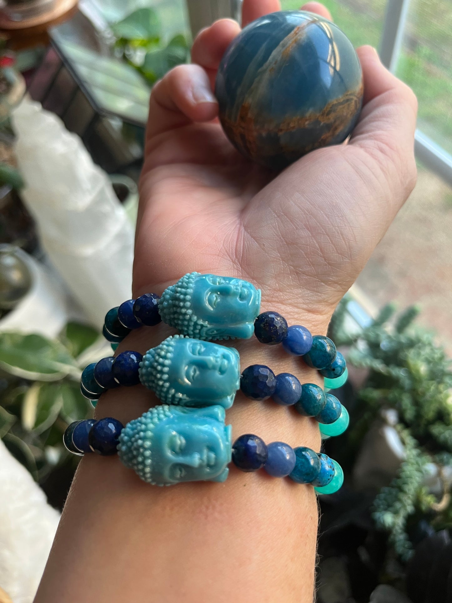 Blue Ombre’ Buddha bracelet