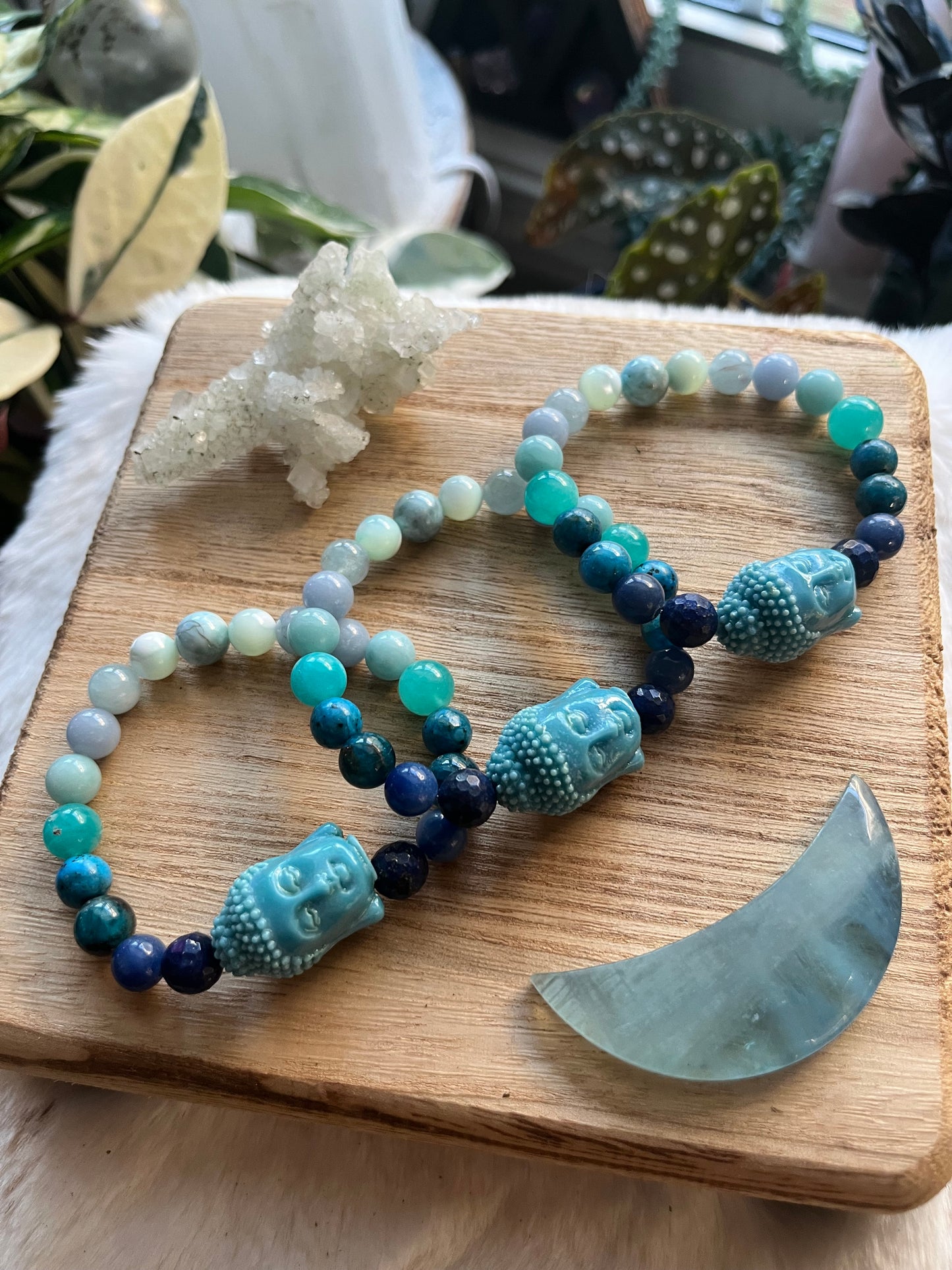 Blue Ombre’ Buddha bracelet