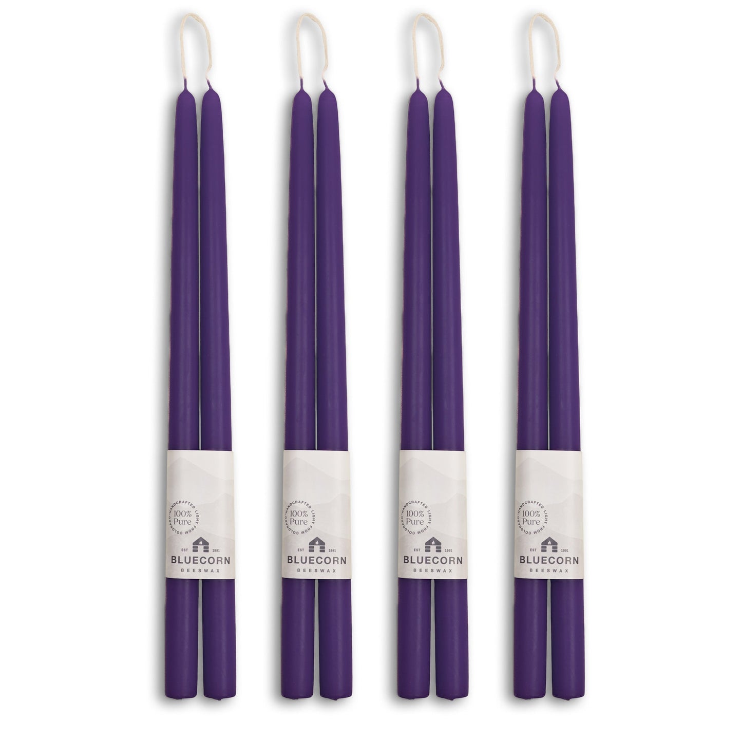 Hand-Dipped Beeswax Taper Candles - Bulk 4-Pair Bundle