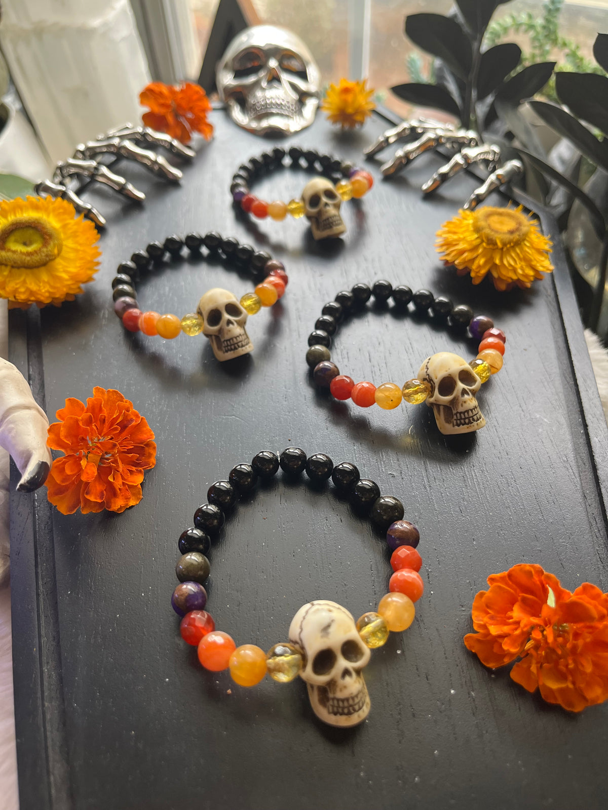 Skull mala bracelet