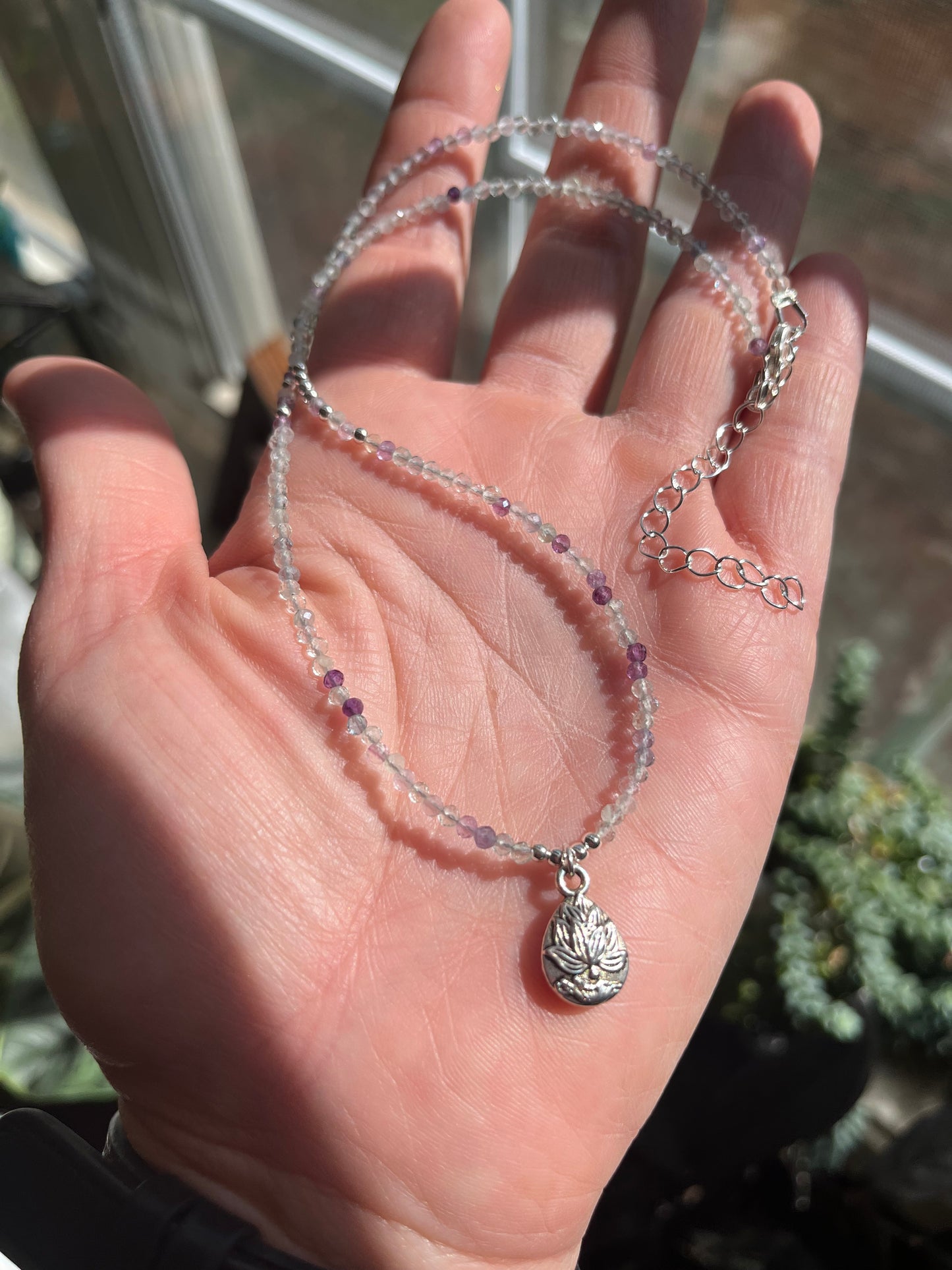 Fluorite Lotus necklace