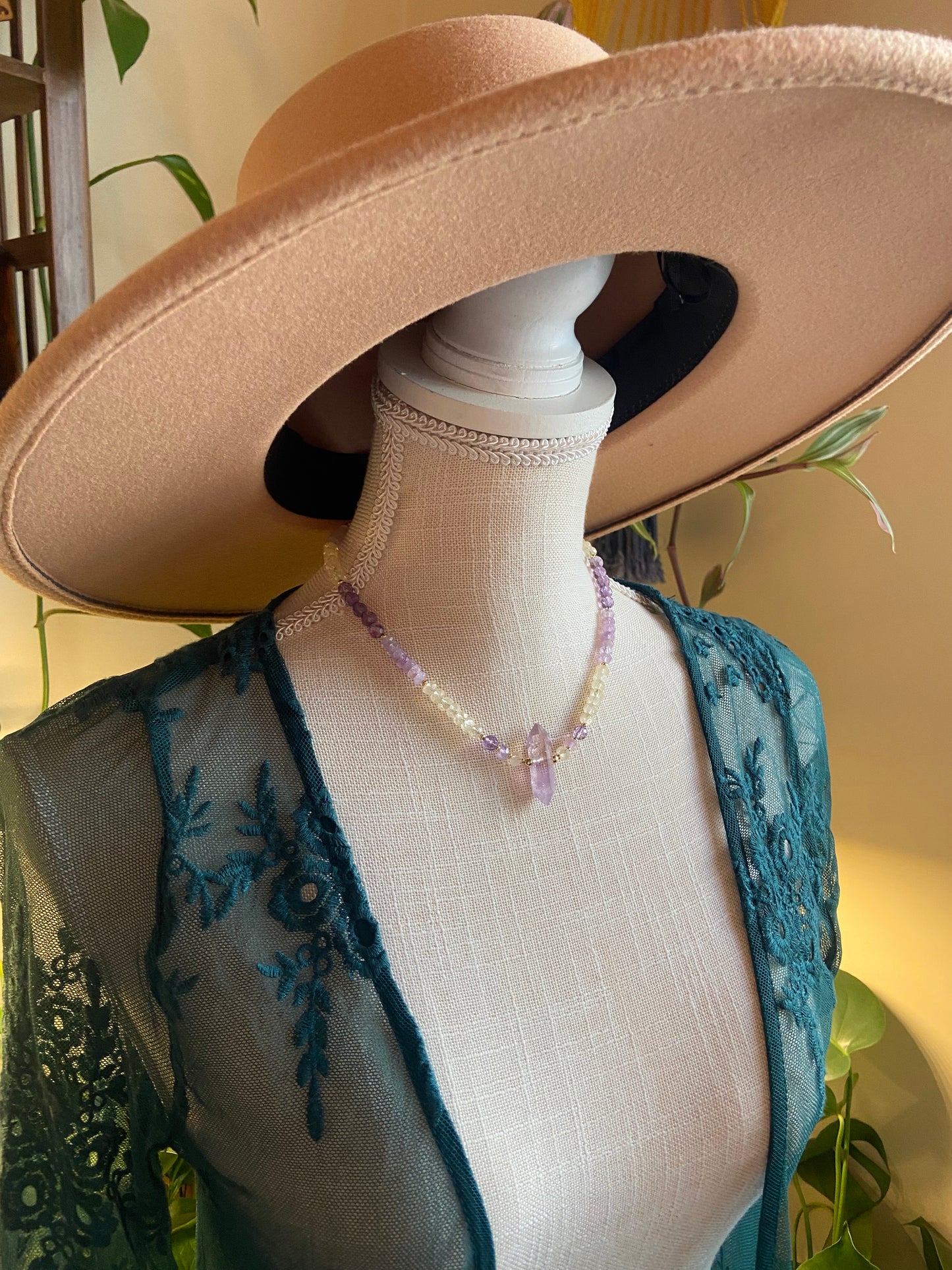 Ametrine beaded choker