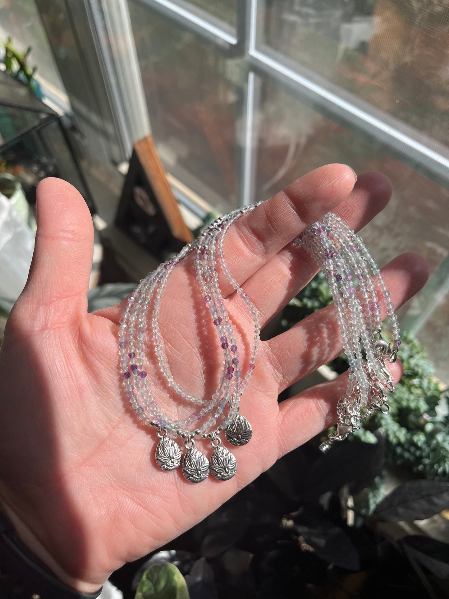 Fluorite Lotus necklace