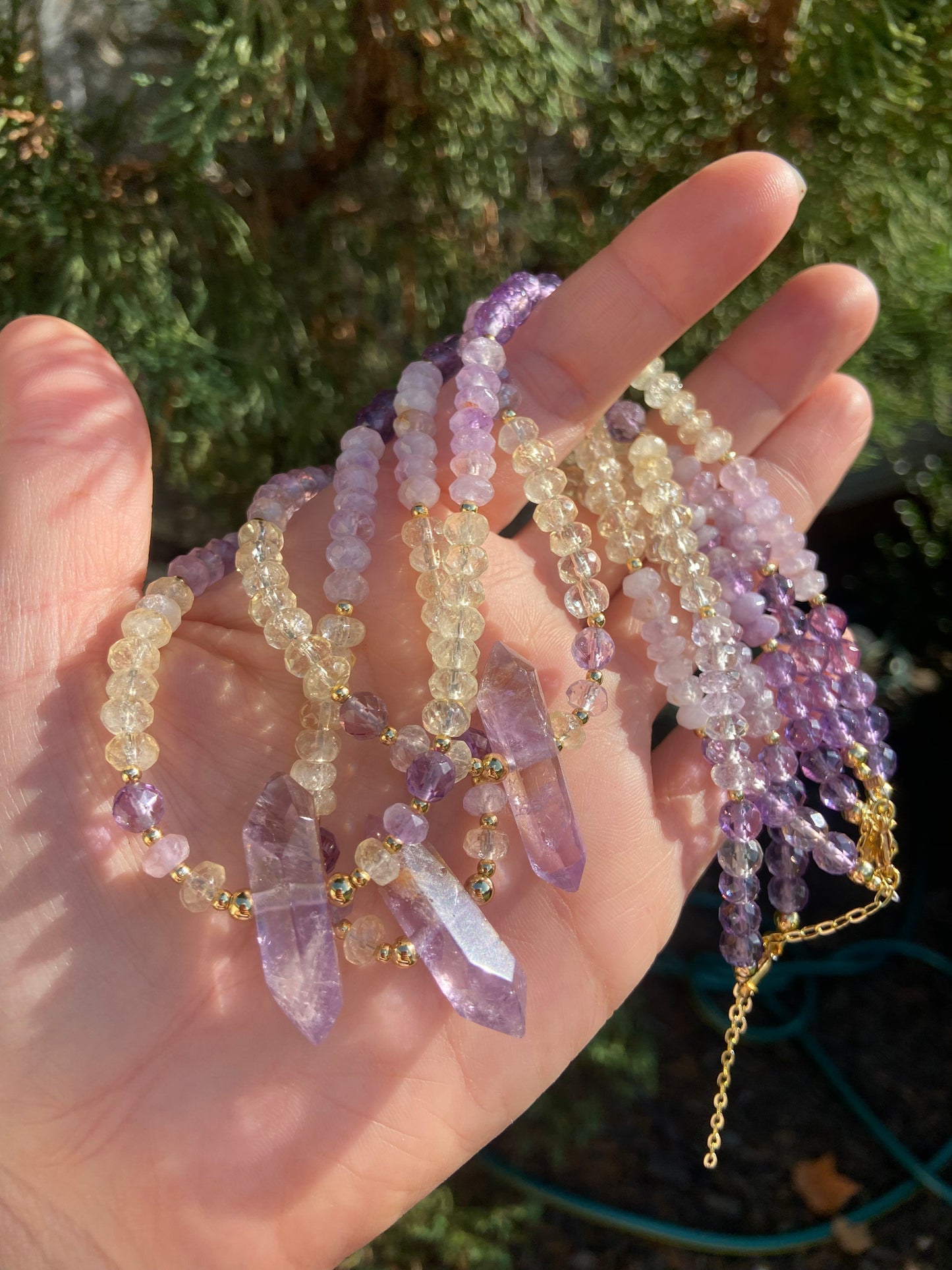 Ametrine beaded choker