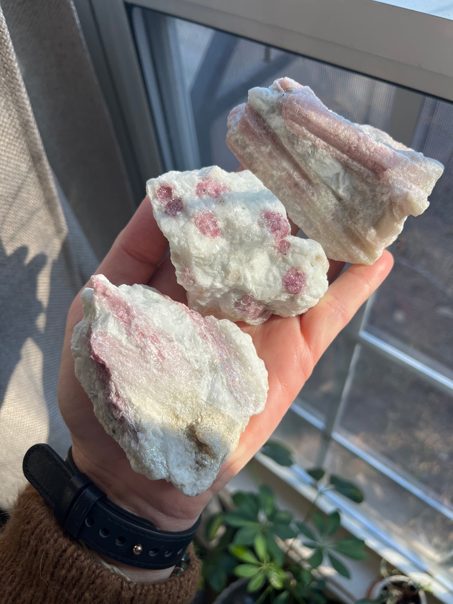 Raw Pink Tourmaline Pieces, Love & Heart Healing Stones