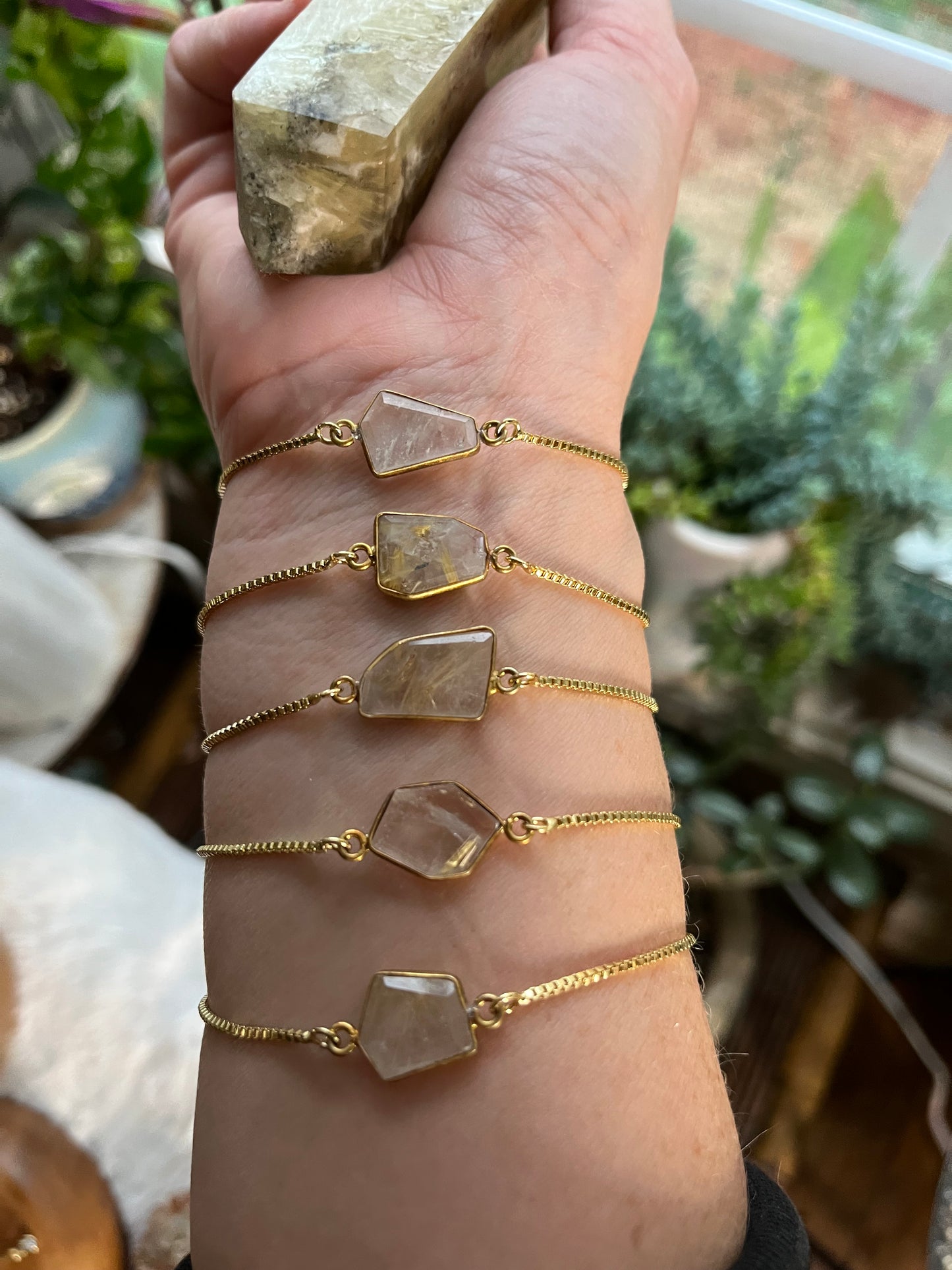 Gold Rutile Adjustable bracelet