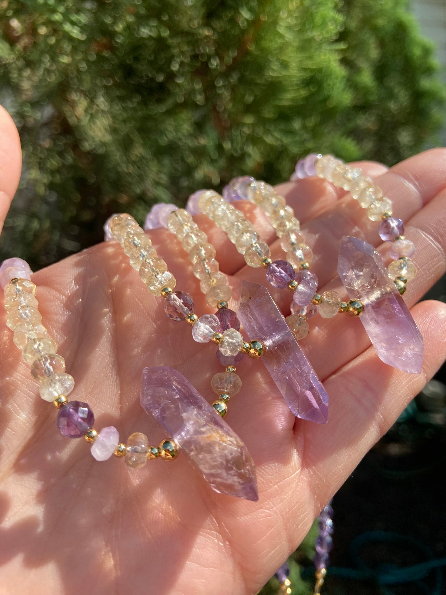 Ametrine beaded choker
